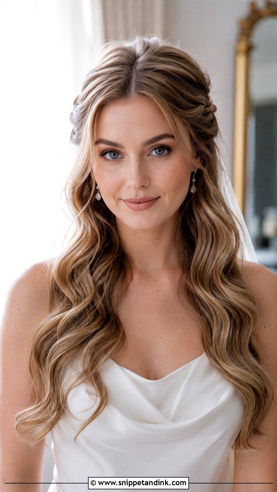 Front Wedding Hairstyle With Half Up Half Down Hair - Snippet and Ink - 20 Front Wedding Hairstyles