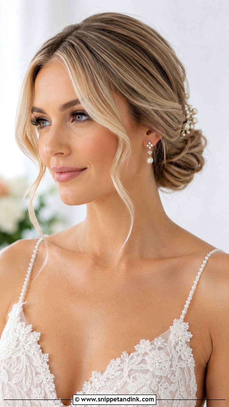 Front Wedding Hairstyle With Low Bun - Snippet and Ink - 20 Front Wedding Hairstyles