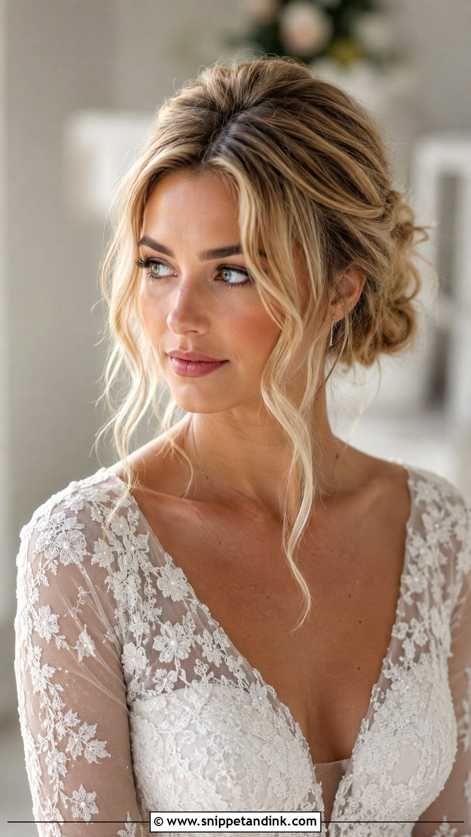Front Wedding Hairstyle With Messy Bun - Snippet and Ink - 20 Front Wedding Hairstyles