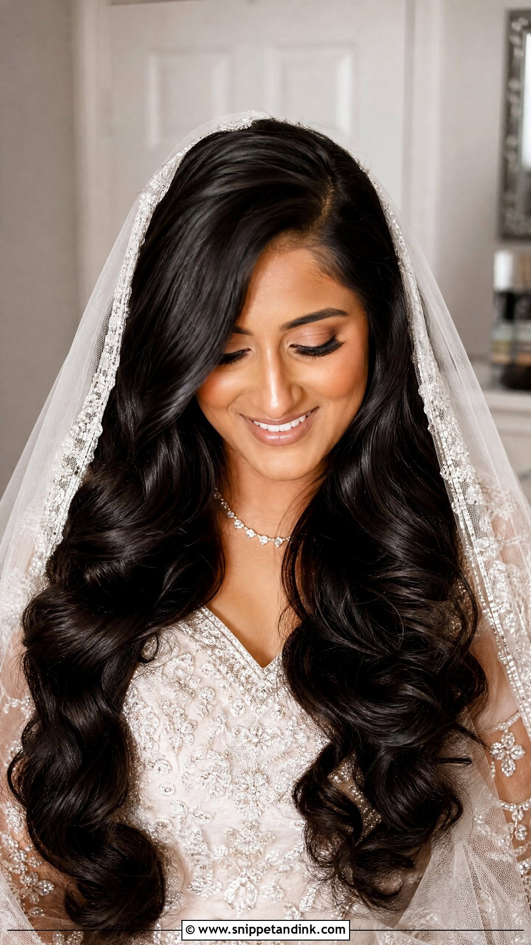 Frontal Bridal Loose Curls - Snippet and Ink - 15 Frontal Bridal Hairstyles