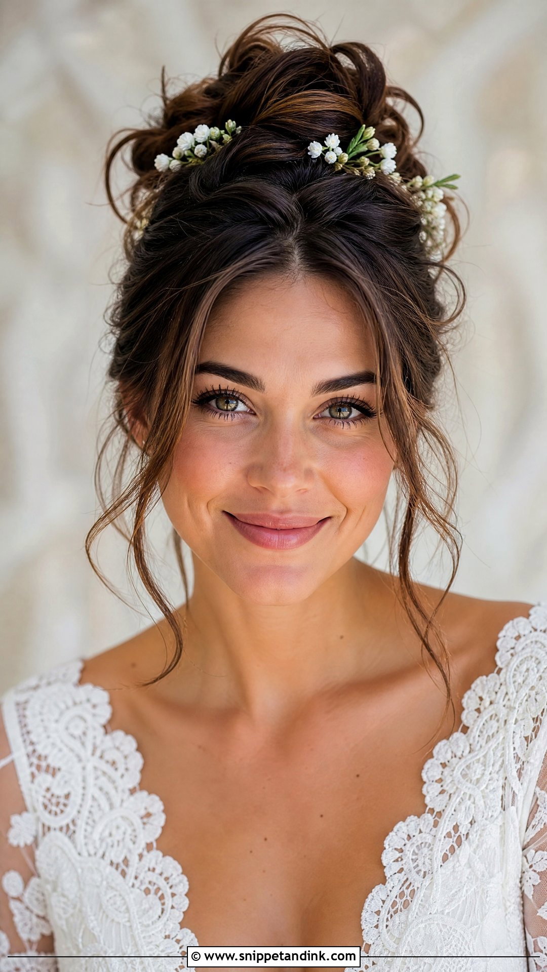 Frontal Bridal Messy Bun - Snippet and Ink - 15 Frontal Bridal Hairstyles