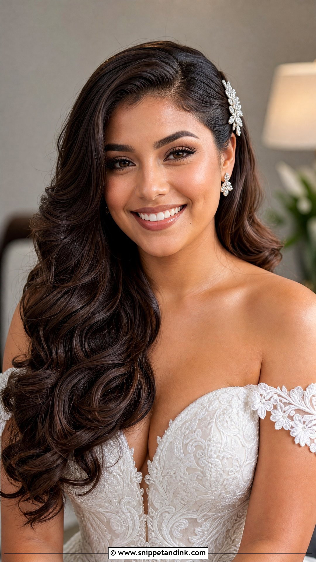 Frontal Bridal Side Part Waves - Snippet and Ink - 15 Frontal Bridal Hairstyles