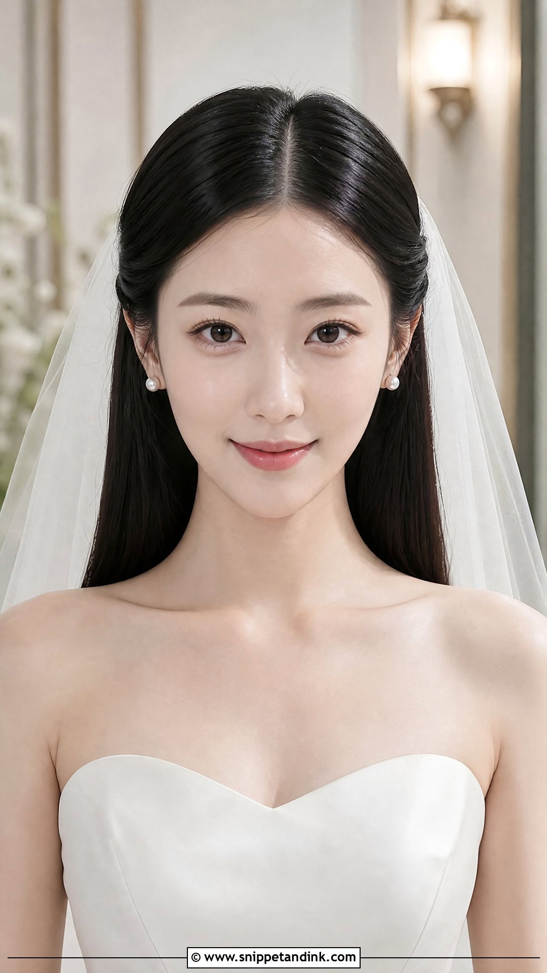 Frontal Bridal Sleek Straight Hair - Snippet and Ink - 15 Frontal Bridal Hairstyles