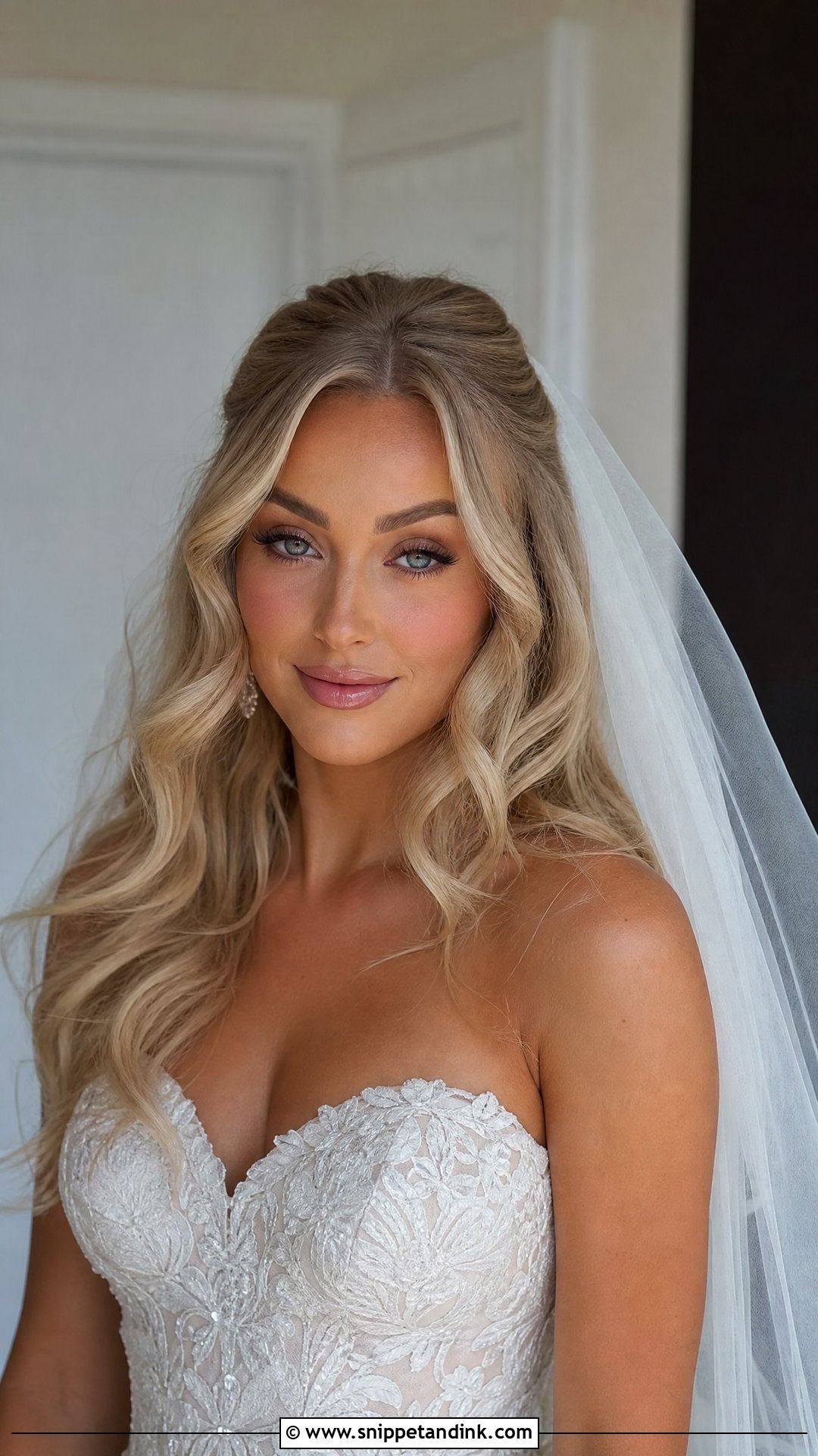 Frontal Bridal Soft Glam Waves - Snippet and Ink - 15 Frontal Bridal Hairstyles