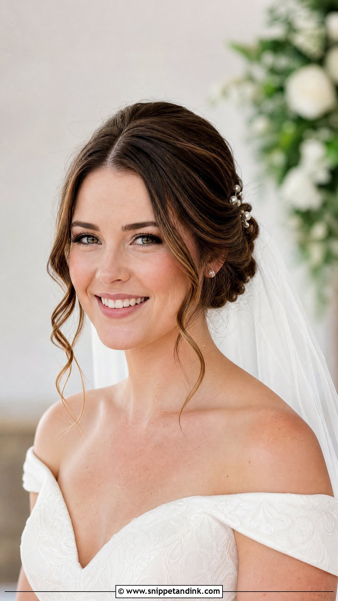 Frontal Wedding Low Bun With Face Framing Curls - Snippet and Ink - 15 Frontal Wedding Hairstyles