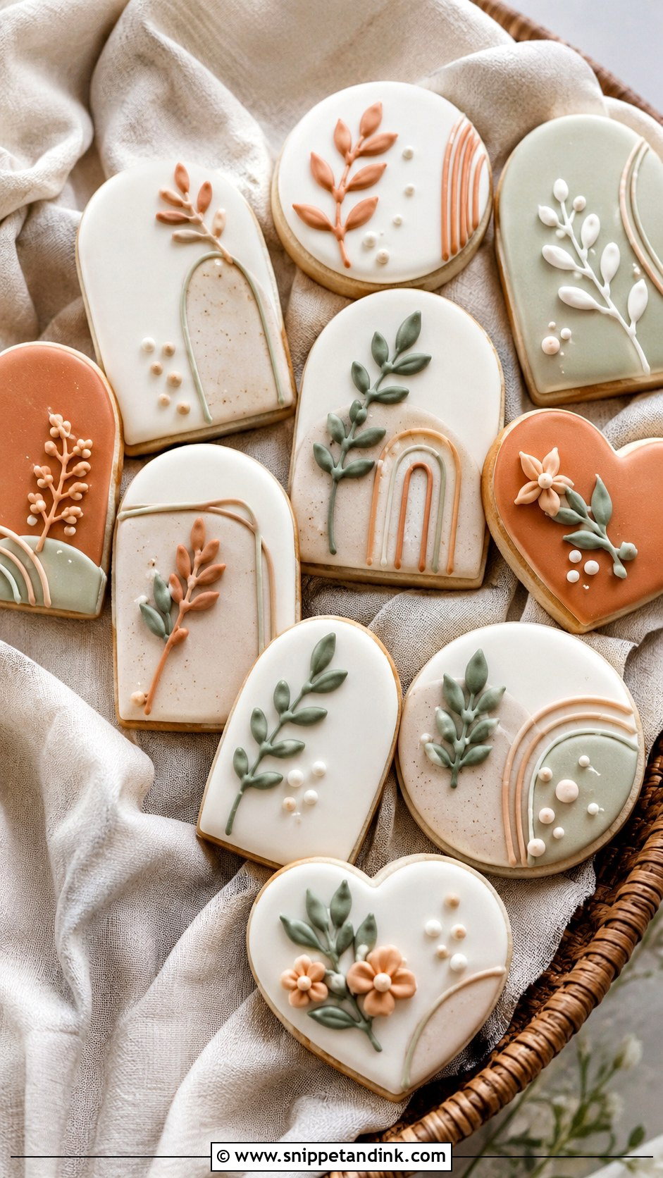 Frosted Boho Wedding Cookies - Snippet and Ink - 25 Frosted Wedding Cookies