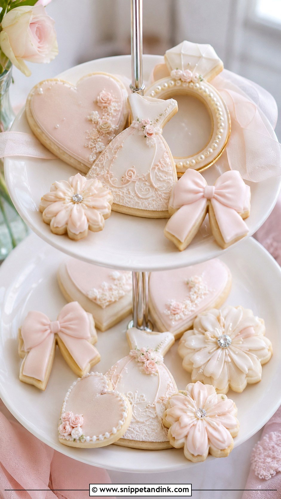 Frosted Bridal Shower Cookies - Snippet and Ink - 25 Frosted Wedding Cookies