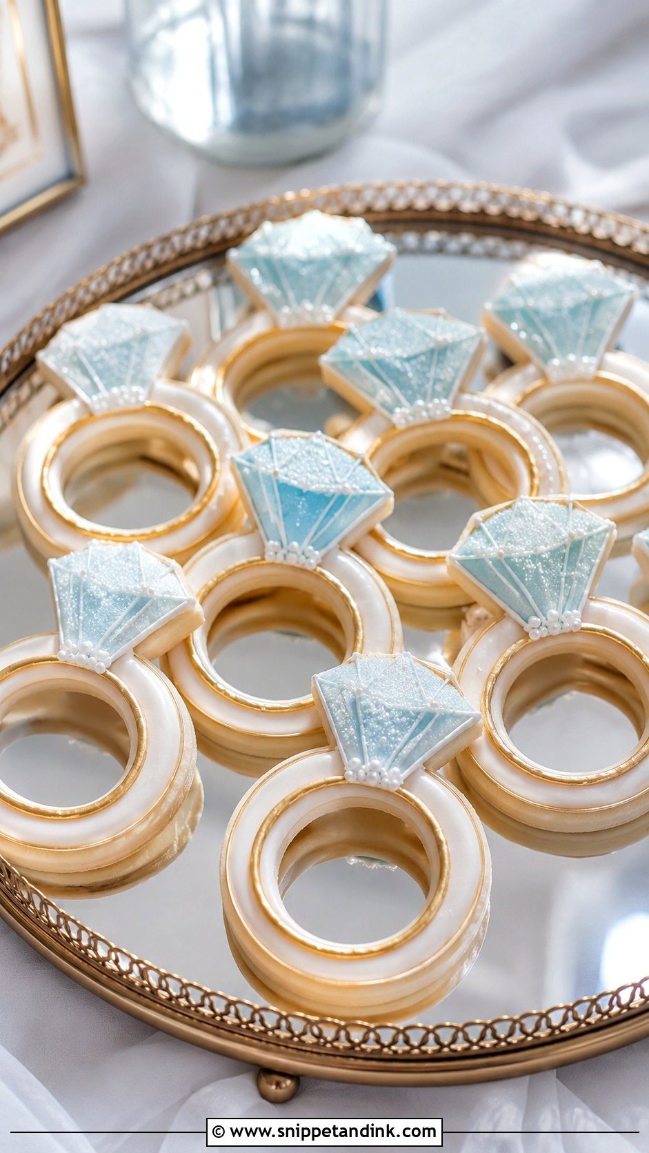 Frosted Engagement Ring Cookies - Snippet and Ink - 25 Frosted Wedding Cookies