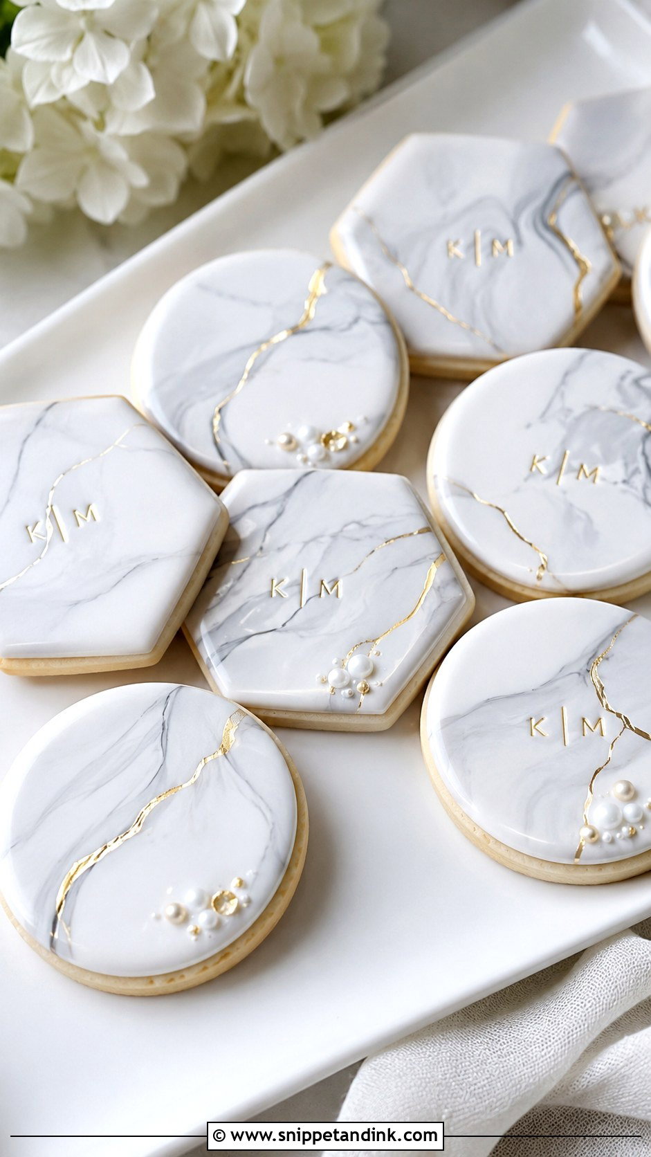 Frosted Marble Wedding Cookies - Snippet and Ink - 25 Frosted Wedding Cookies
