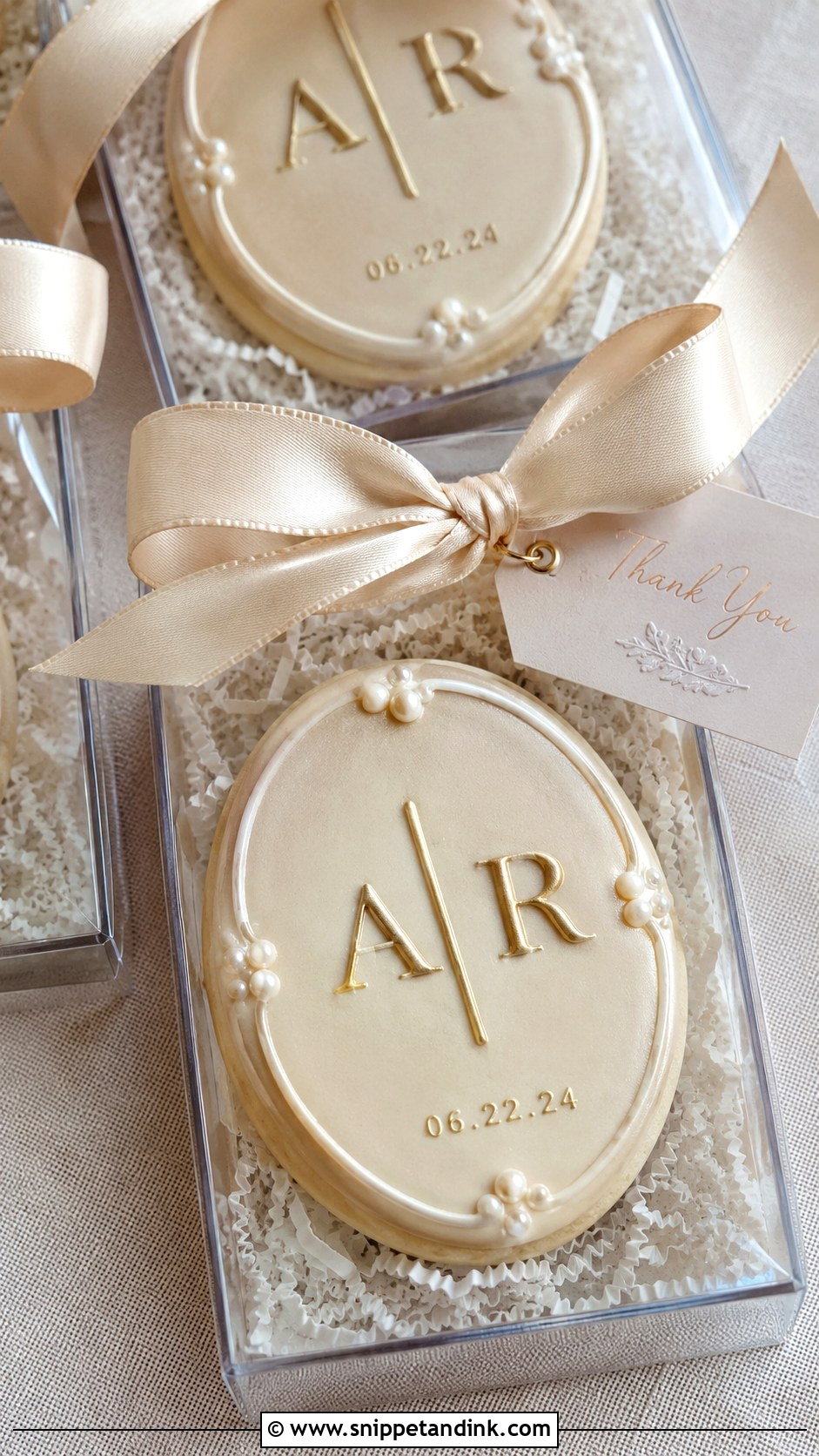 Frosted Monogram Wedding Cookies - Snippet and Ink - 25 Frosted Wedding Cookies