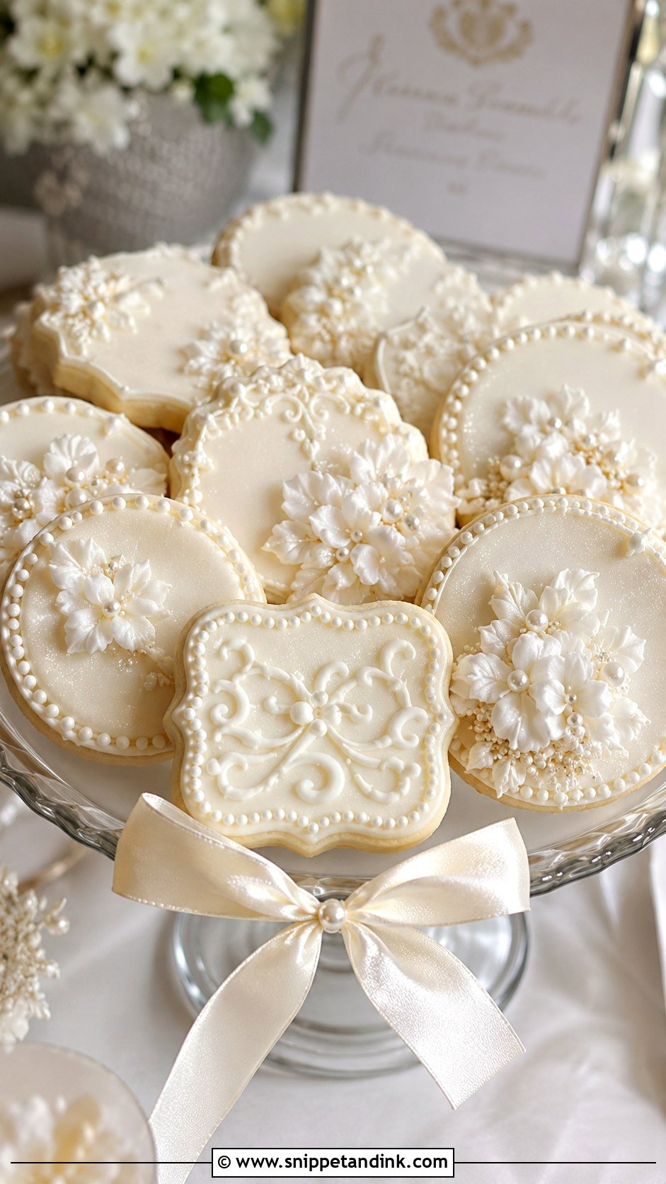 Frosted Pearl Wedding Cookies - Snippet and Ink - 25 Frosted Wedding Cookies