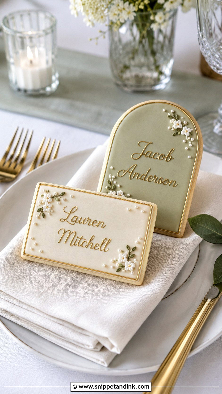 Frosted Place Card Wedding Cookies - Snippet and Ink - 25 Frosted Wedding Cookies