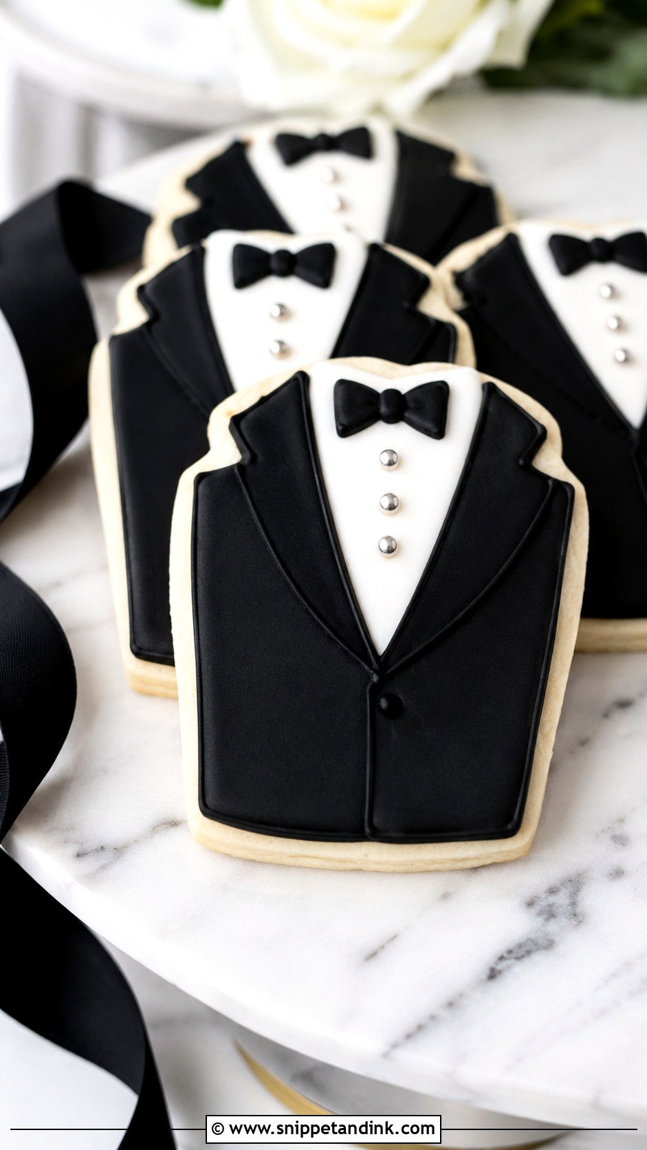 Frosted Tuxedo Cookies - Snippet and Ink - 25 Frosted Wedding Cookies