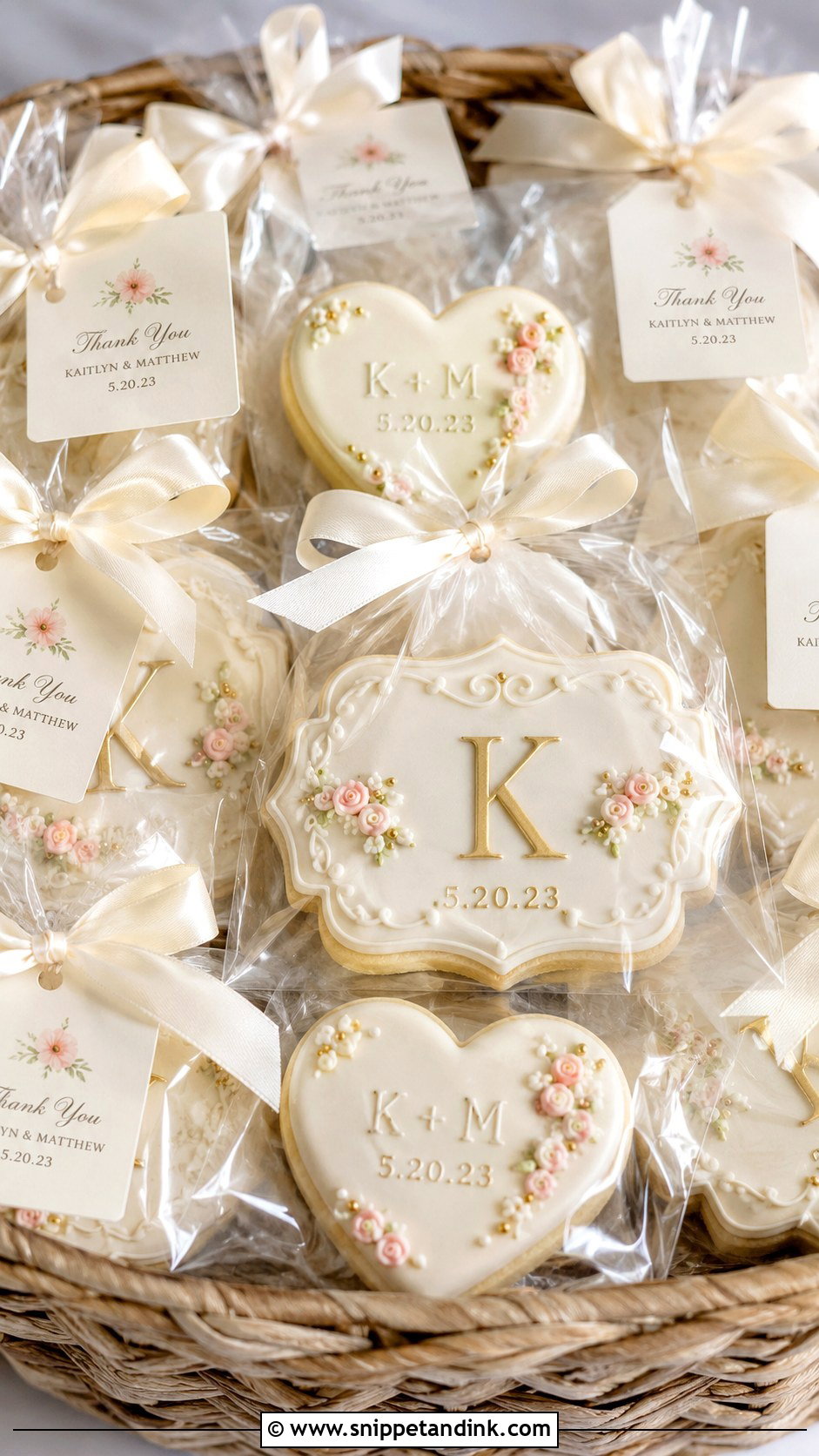 Frosted Wedding Favor Cookies - Snippet and Ink - 25 Frosted Wedding Cookies