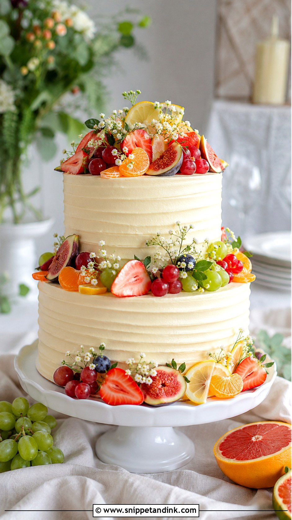 Fruit 2 Layer Wedding Cake - Snippet and Ink - 20 2 Layer Wedding Cake Ideas
