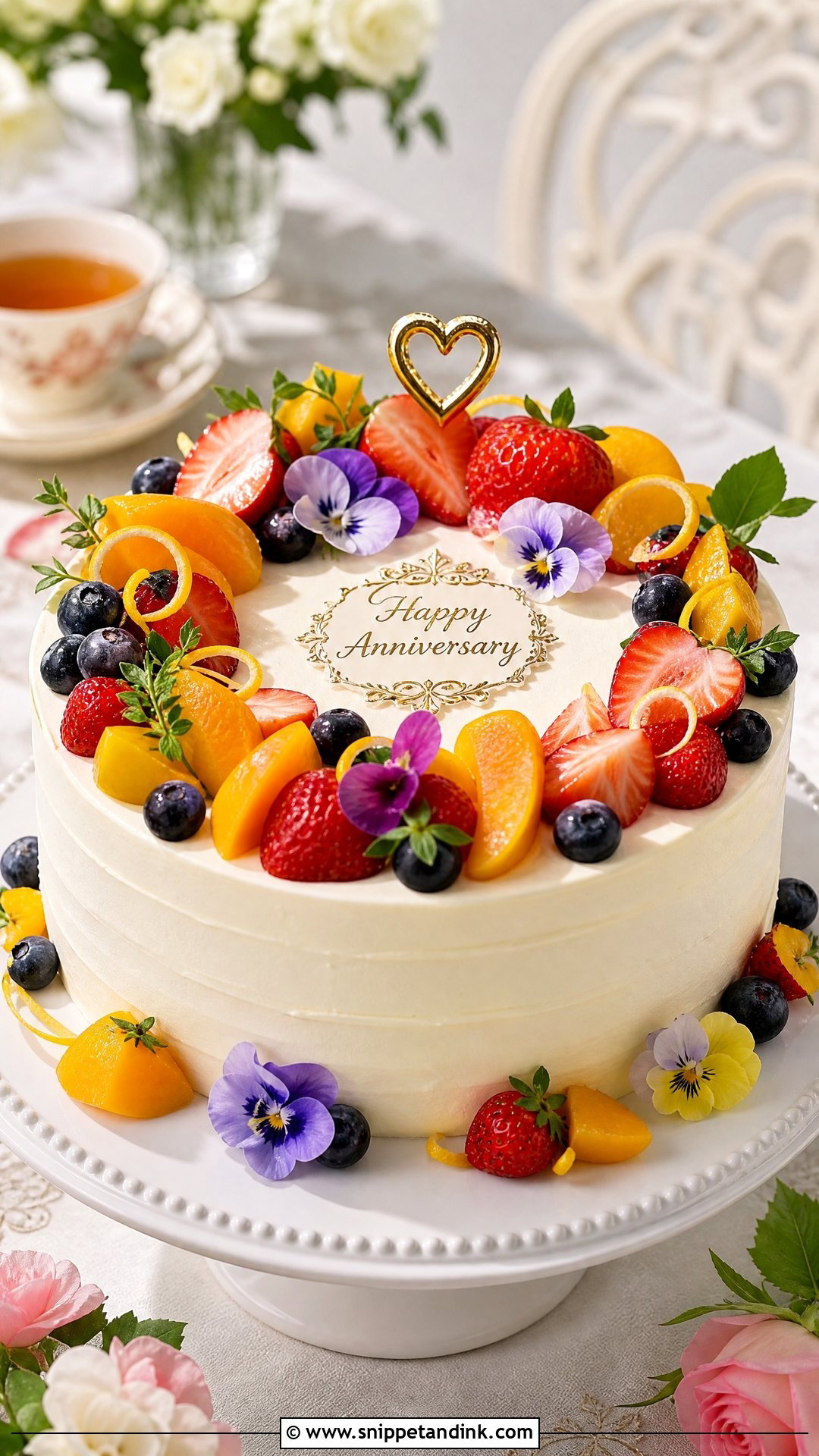 Fruit Anniversary Cake - Snippet and Ink - 30 Marriage Anniversary Cake Ideas