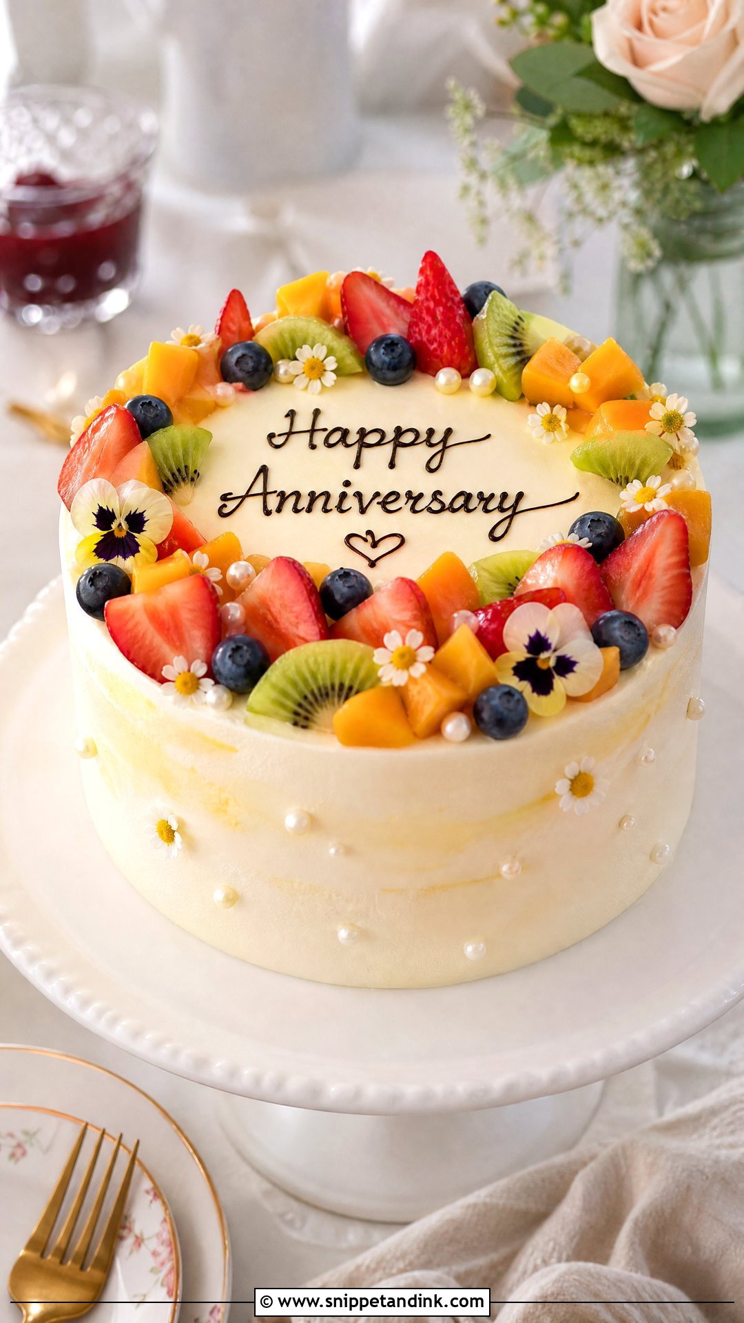Fruit Anniversary Cake - Snippet and Ink - 30 Marriage Anniversary Cake Design Ideas