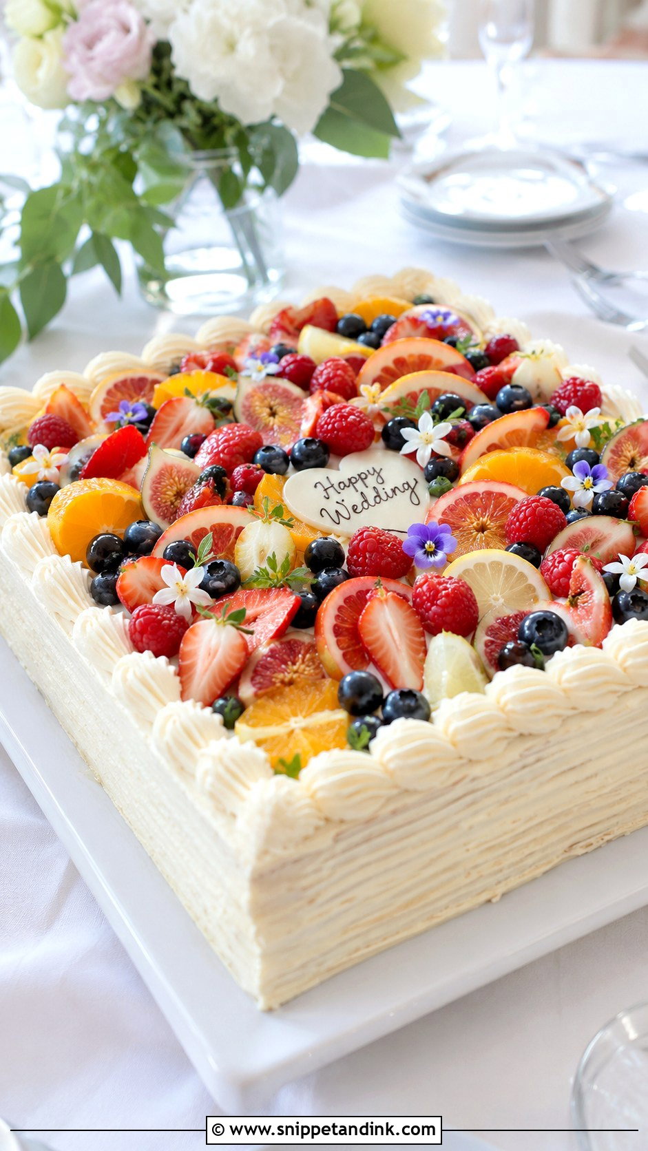 Fruit Topped Sheet Cake For Wedding - Snippet and Ink - 20 Aesthetic Sheet Cake Ideas for Wedding