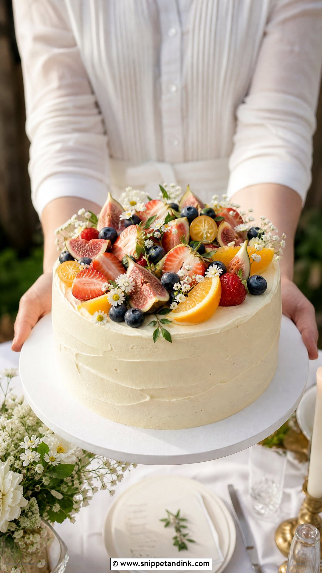 Fruit Wedding Cake - Snippet and Ink - 20 Person Holding Cake Ideas for Wedding