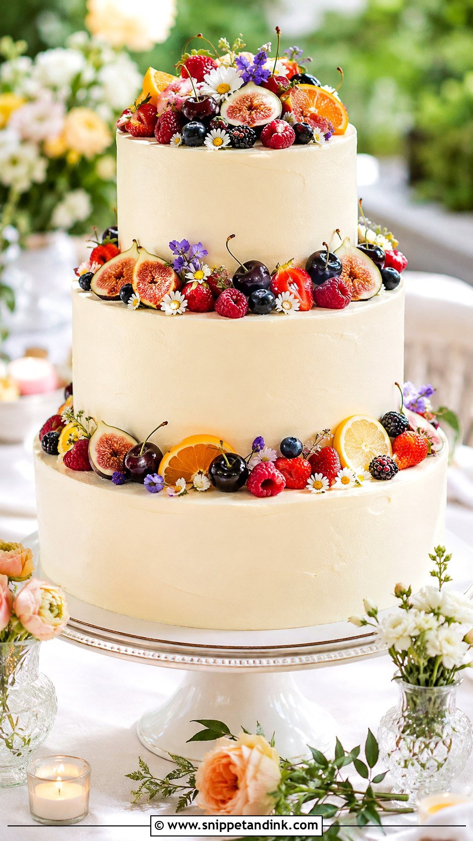 Fruit Wedding Cake - Snippet and Ink - 20 Wedding Cake Decoration Ideas