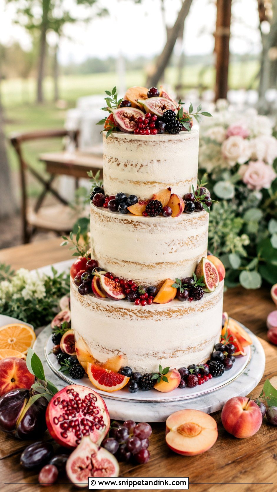 Fruit Wedding Cake - Snippet and Ink - 25 Outdoor Wedding Cake Ideas