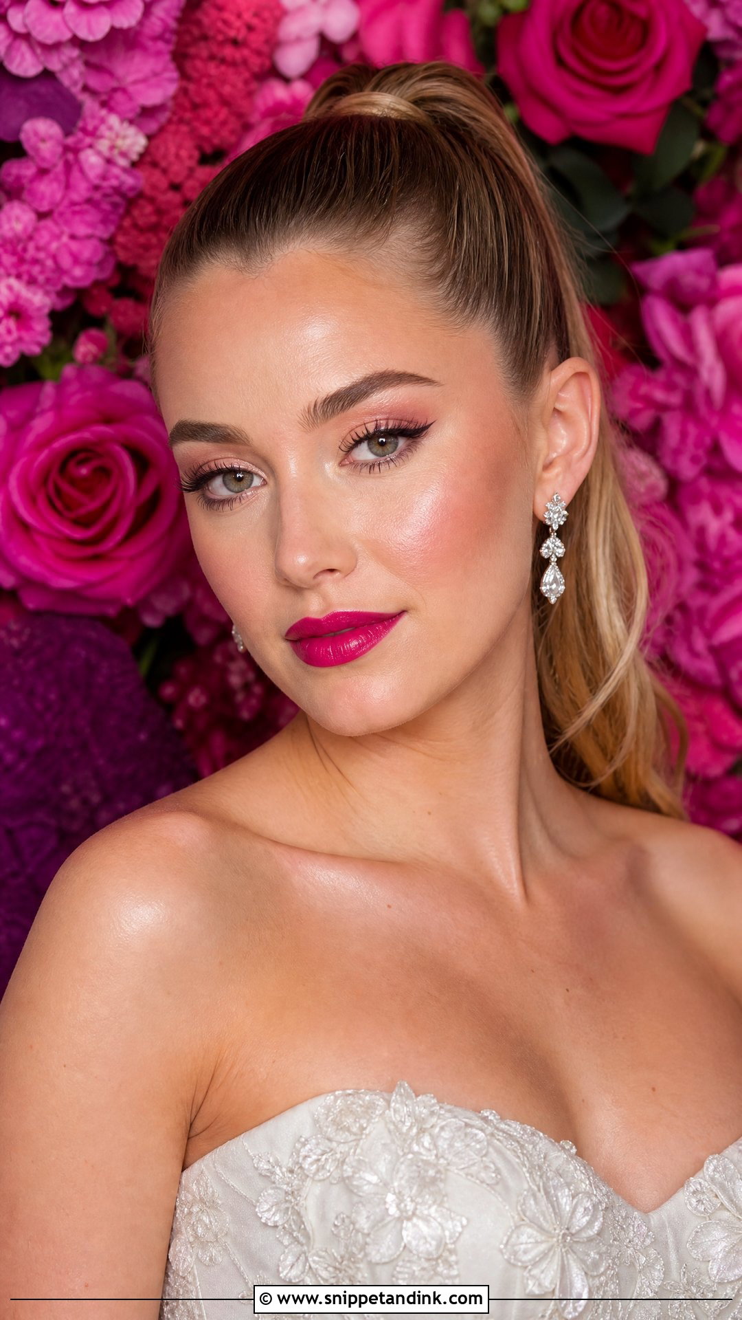 Fuchsia Bridal Makeup - Snippet and Ink - 20 Colorful Bridal Makeup Ideas