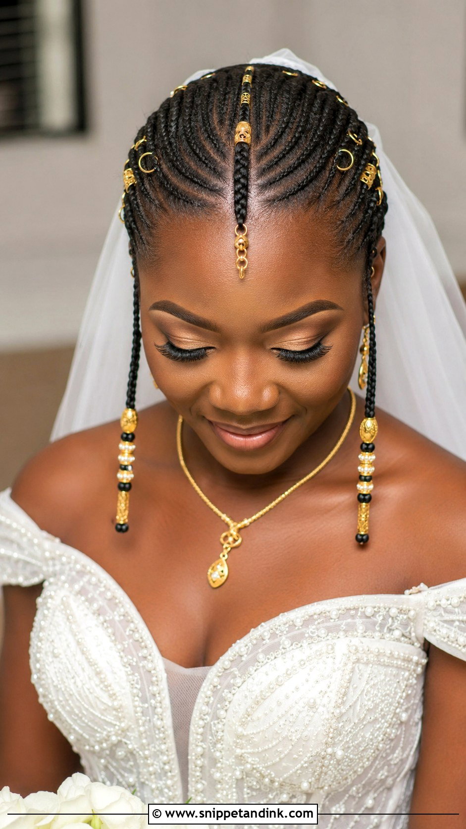 Fulani Braids Bridal Style - Snippet and Ink - 25 Afro Wedding Hairstyles