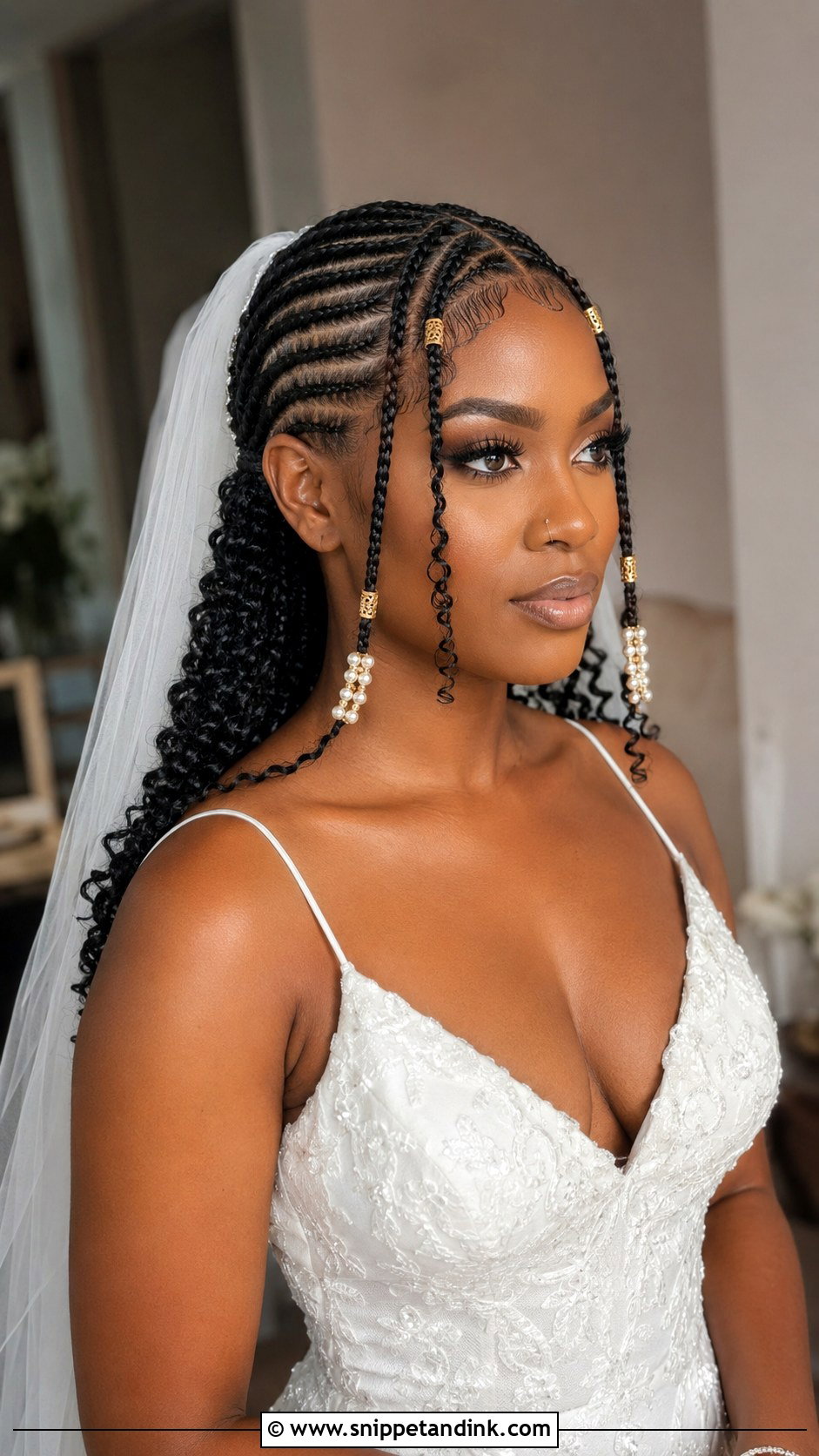 Fulani Braids Bridal Style - Snippet and Ink - 20 Afro Wedding Hairstyles Brides