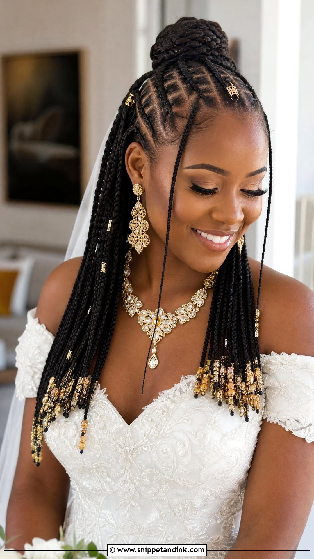 Fulani Braids for Black Bride - Snippet and Ink - 20 Natural Wedding Hairstyles Black Bride