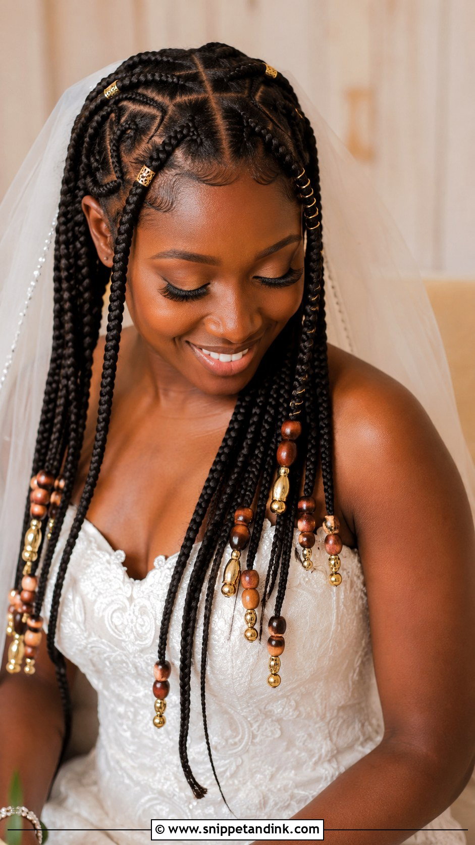 Fulani Braids for Black Brides - Snippet and Ink - 20 Black Brides Hairstyles Weddings
