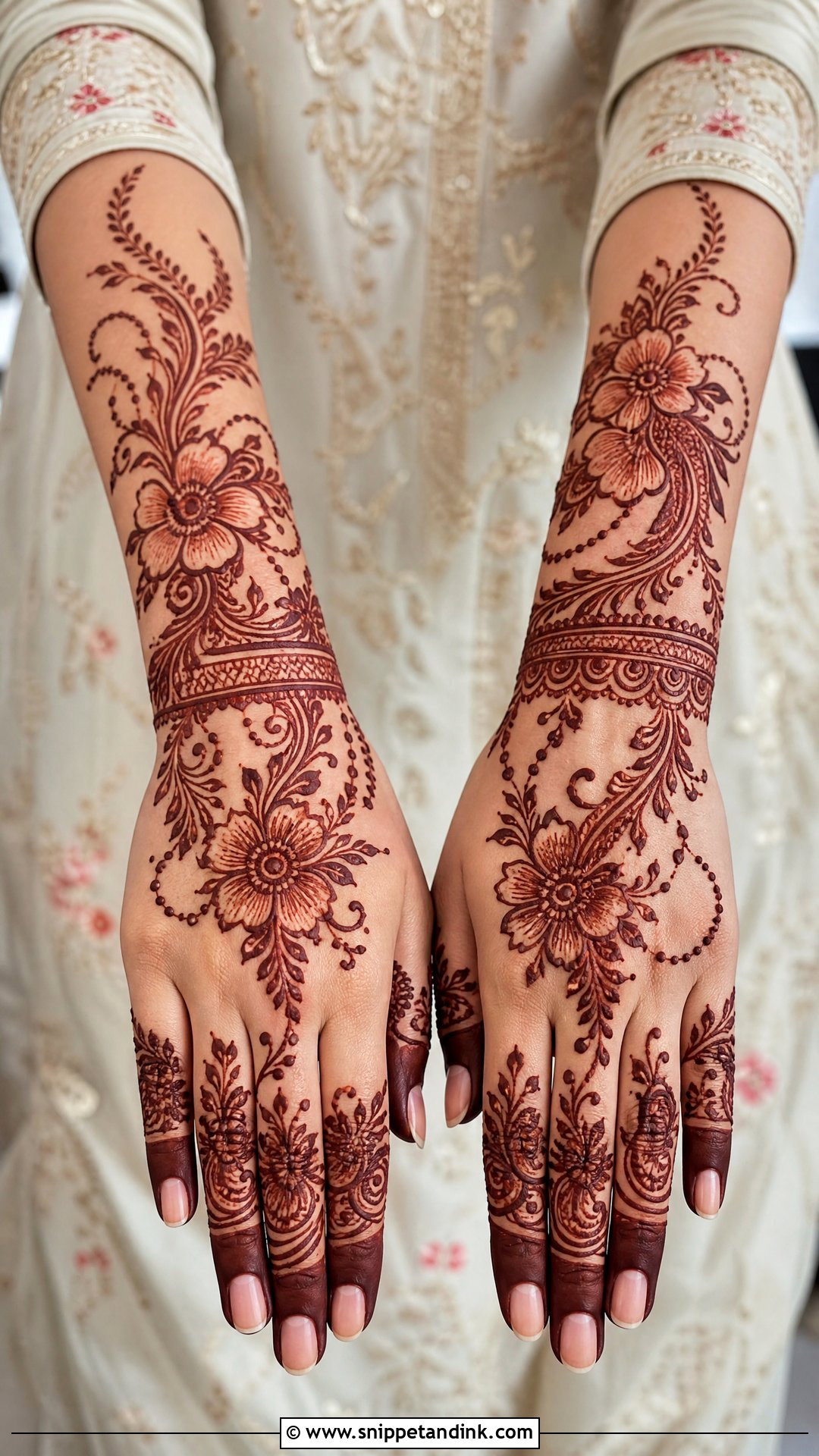 Full Arabic Eid Back Hand Mehndi Design - Snippet and Ink - 20 Full Arabian Back Hand Mehndi Design Ideas
