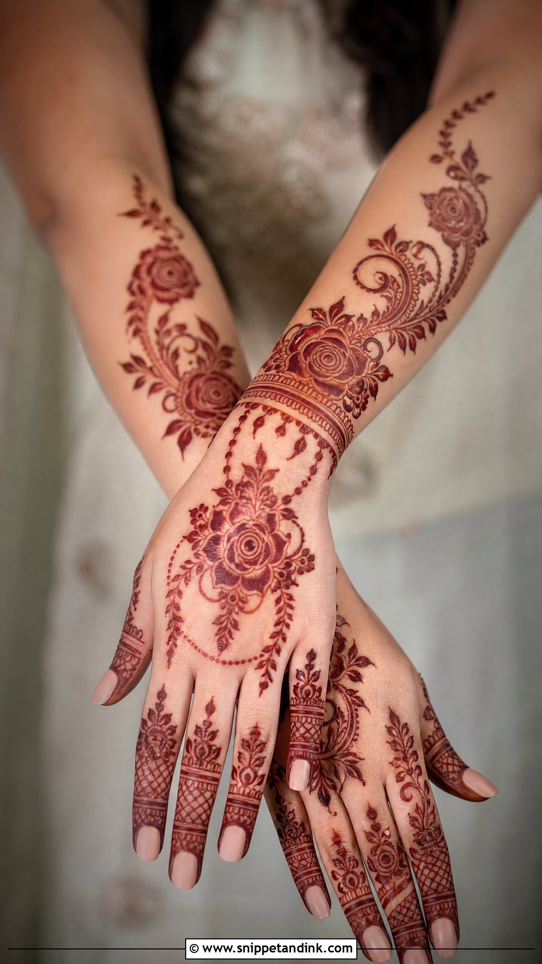 Full Arabic Engagement Back Hand Mehndi Design - Snippet and Ink - 20 Full Arabian Back Hand Mehndi Design Ideas