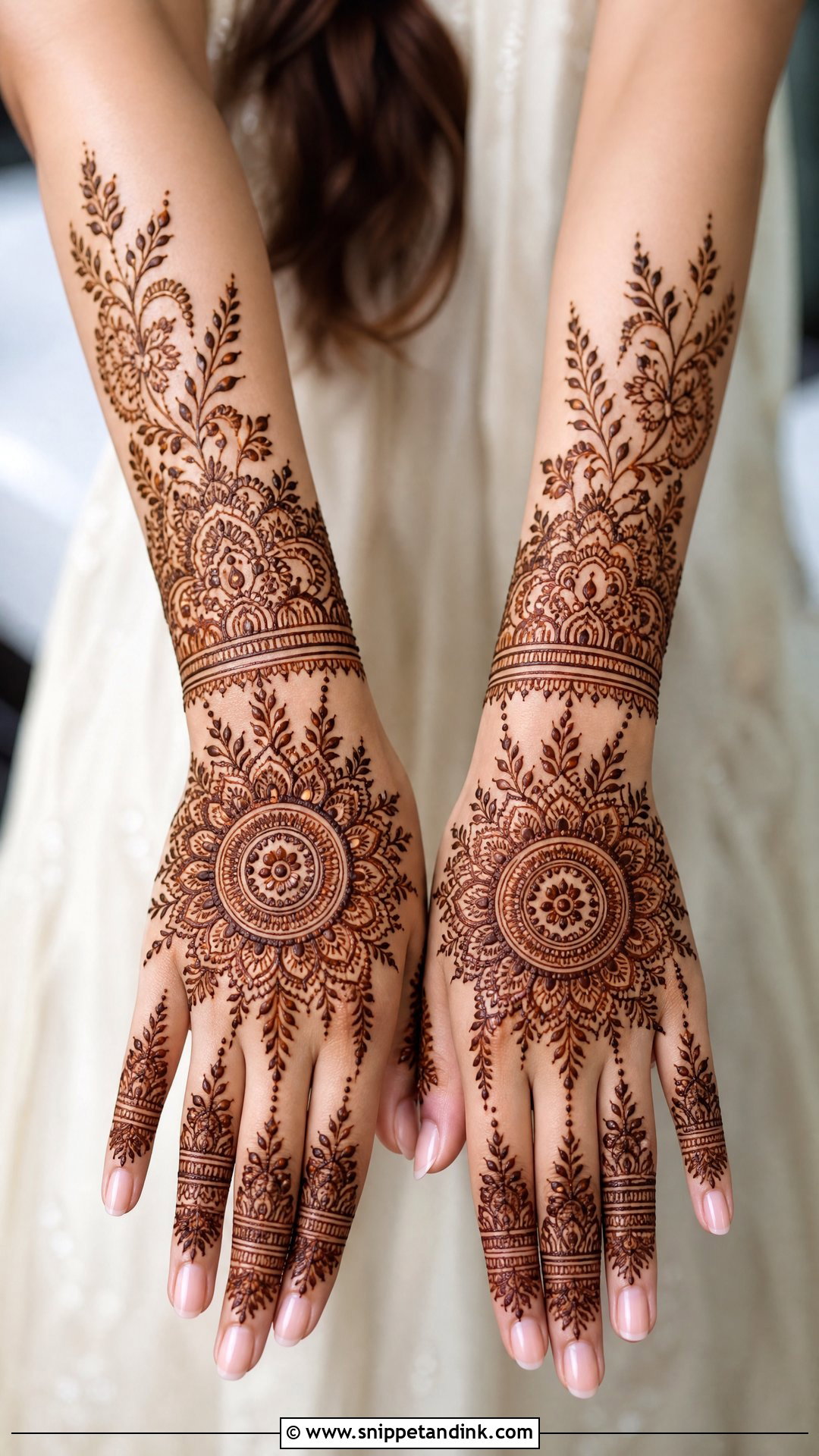 Full Arabic Mandala Back Hand Mehndi Design - Snippet and Ink - 20 Full Arabian Back Hand Mehndi Design Ideas
