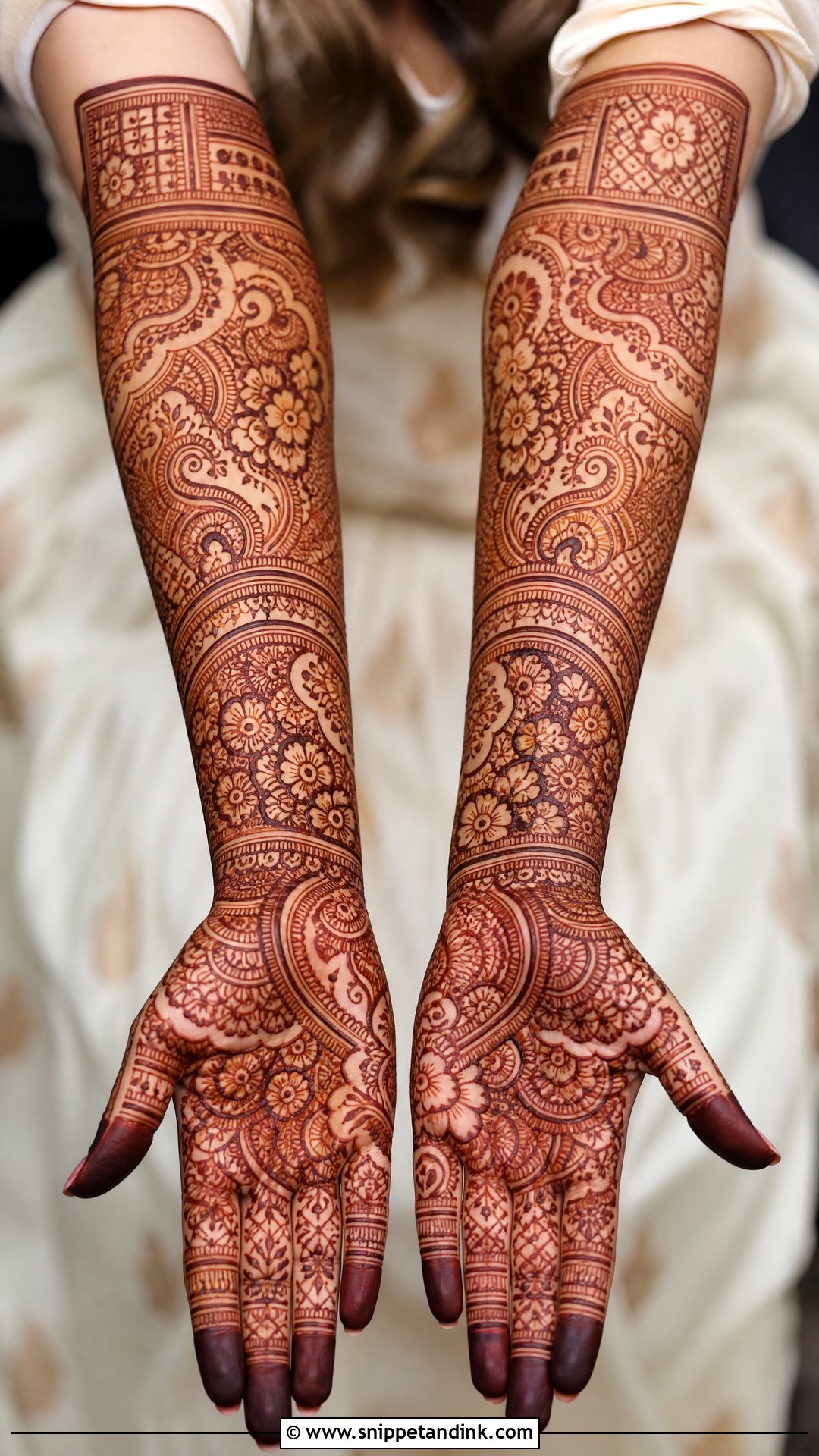 Full Arm Bajuband Mehndi Design - Snippet and Ink - 20 Bajuband Mehndi Design Ideas
