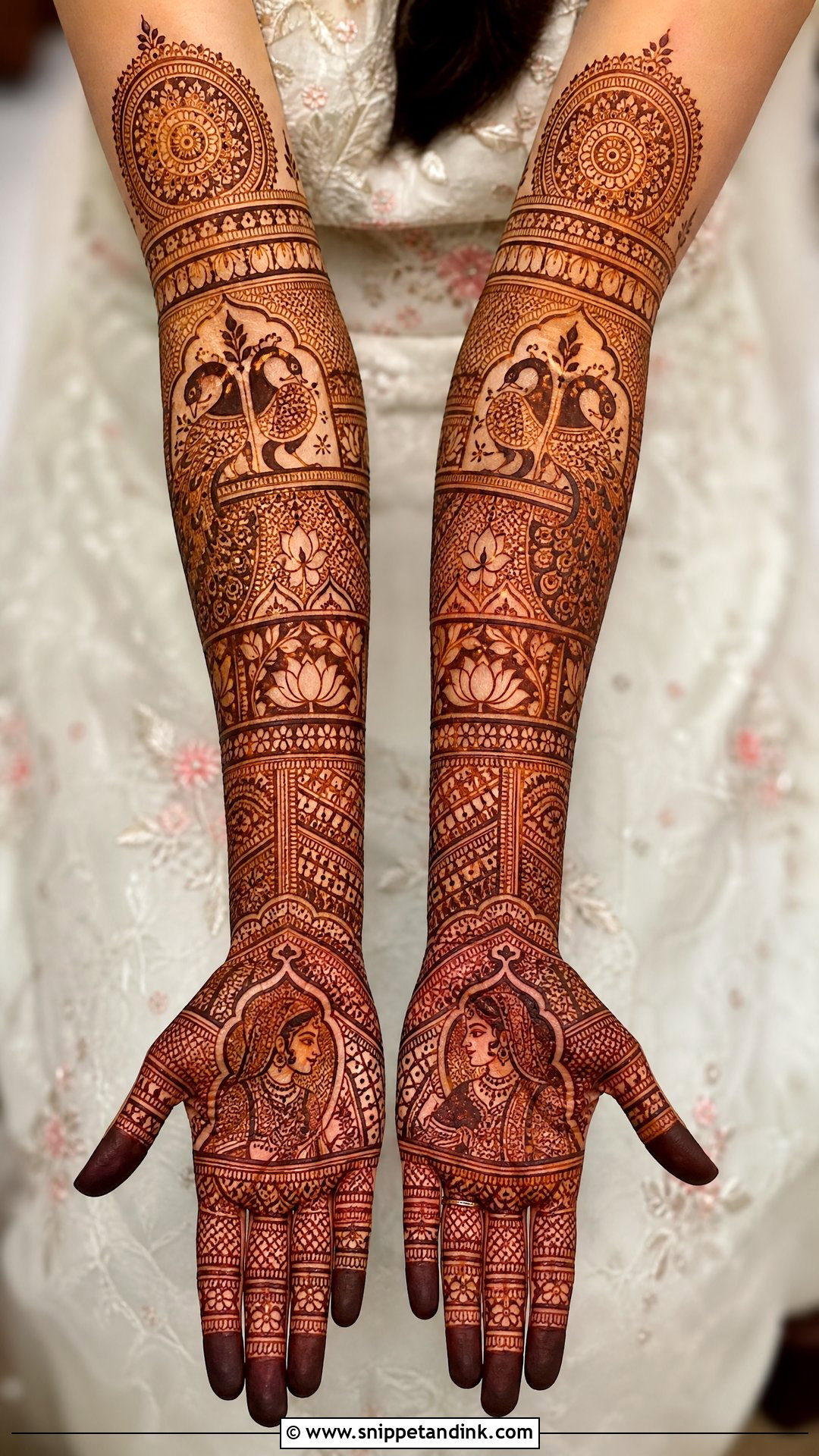 Full Arm Bridal Mehndi Design - Snippet and Ink - 30 Mehndi Design for Bride Ideas