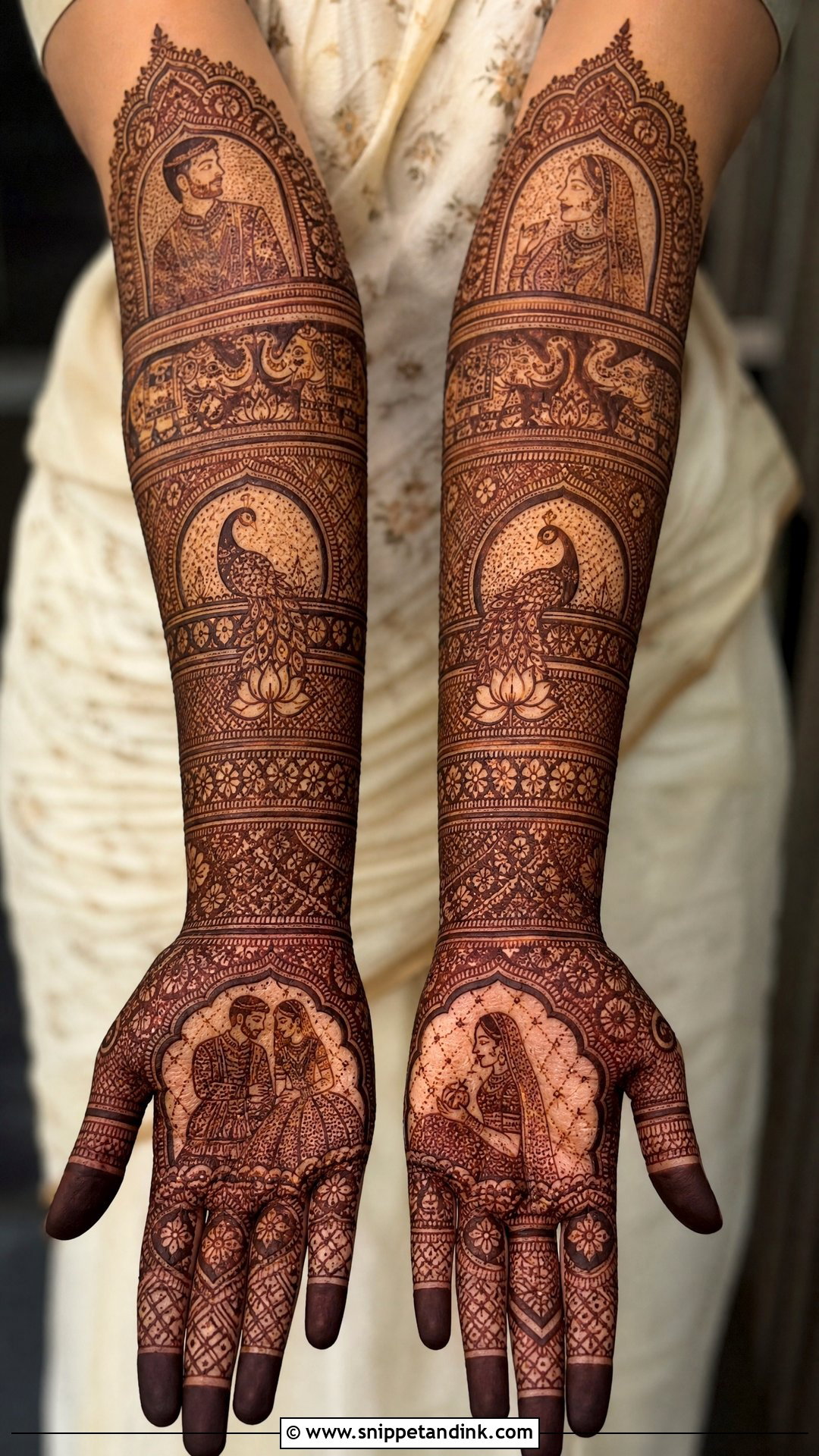 Full Arm Bridal Mehndi Design - Snippet and Ink - 30 Unique Bridal Mehndi Designs 2025