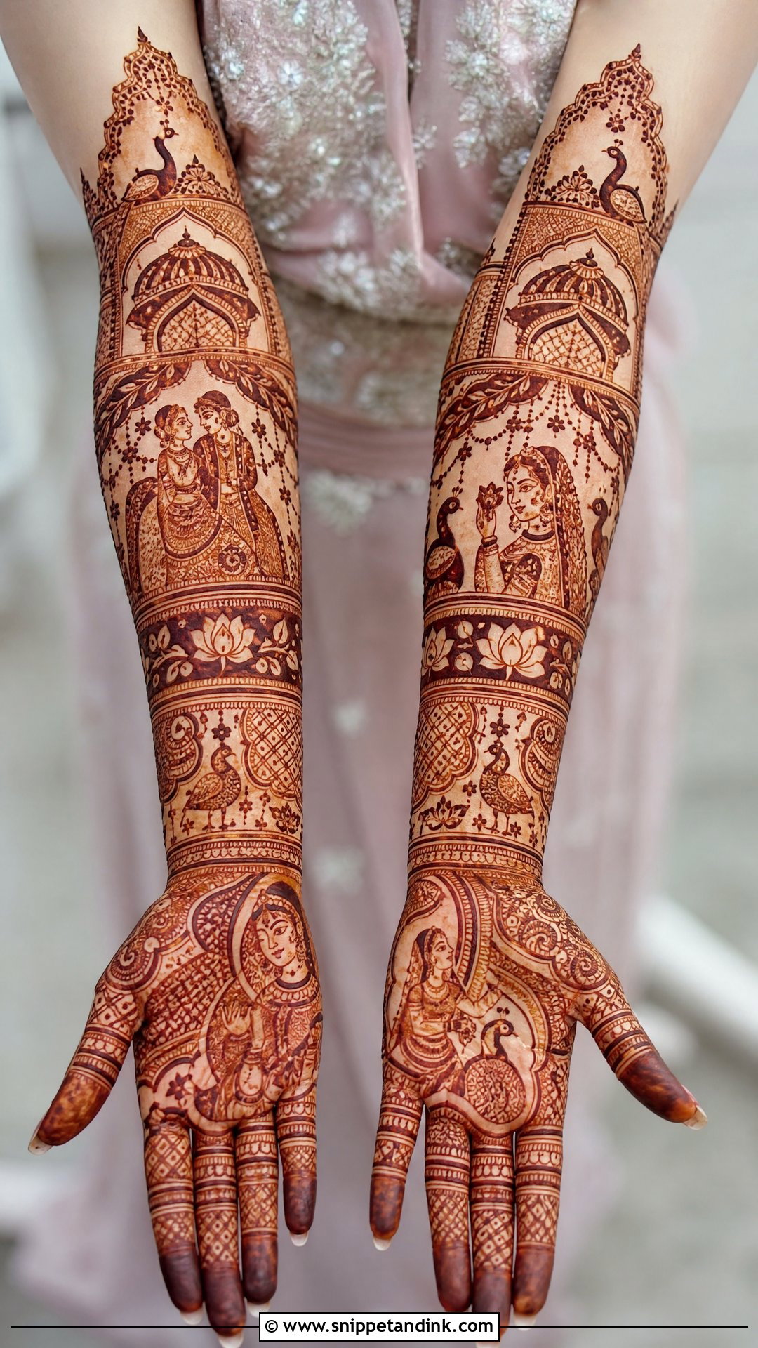 Full Arm Bridal Mehndi Design - Snippet and Ink - 25 Bridal Mehndi Designs with Names