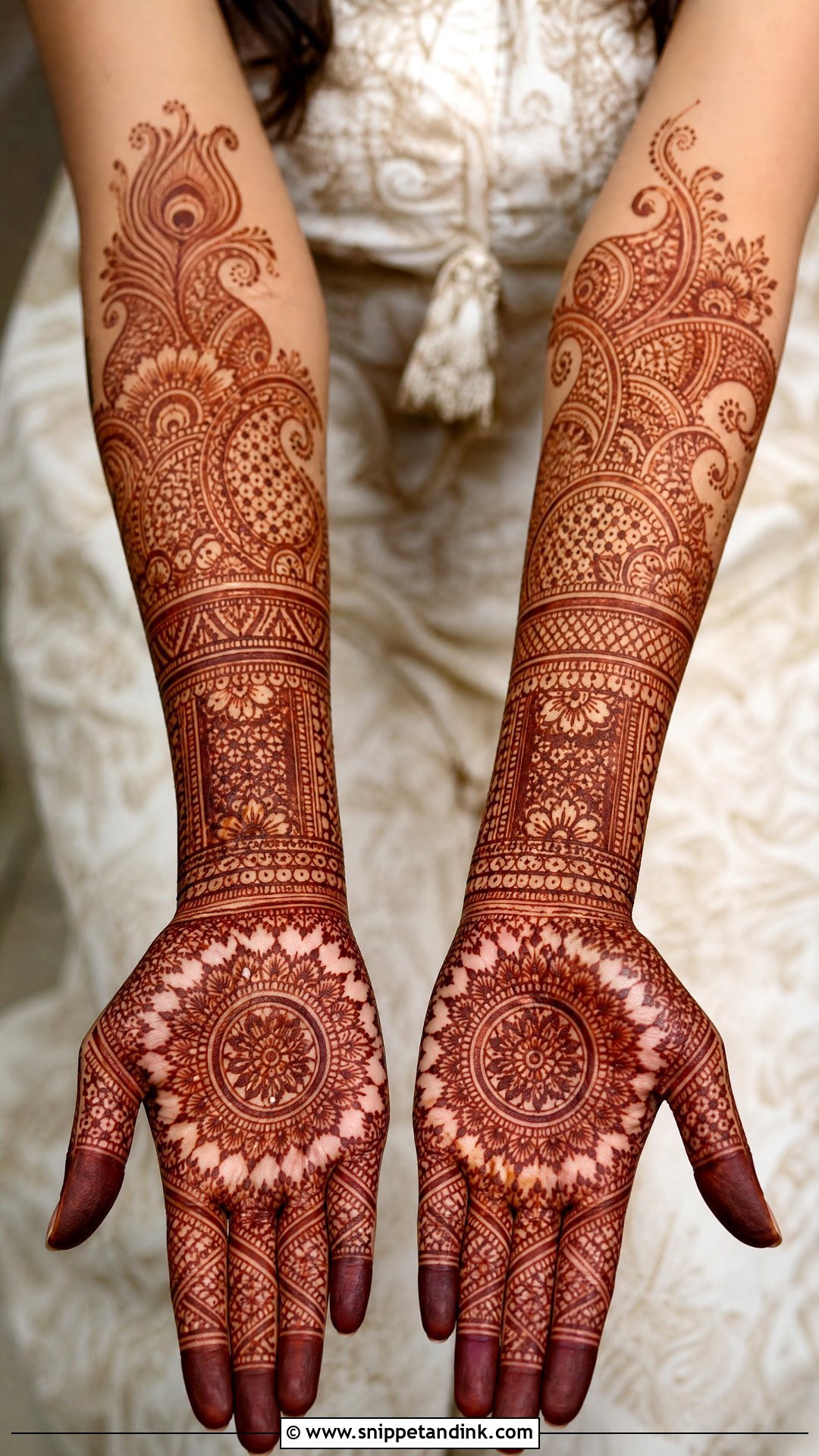 Full Arm Engagement Bridal Mehndi Design - Snippet and Ink - 25 Engagement Bridal Mehndi Designs