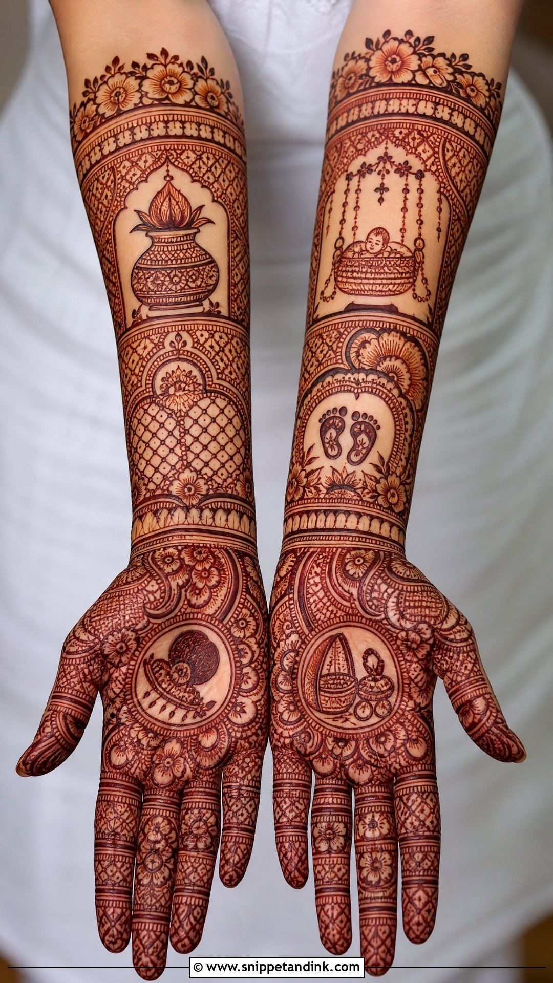 Full Arm Mundan Ceremony Mehndi Design - Snippet and Ink - 20 Mundan Ceremony Mehndi Designs