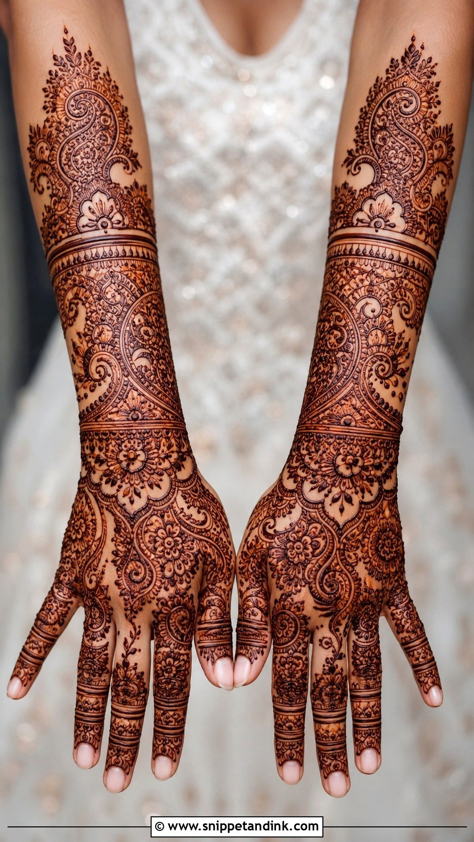 Full Back Hand Bridal Mehndi Design - Snippet and Ink - 30 Back Hand Bridal Mehndi Designs