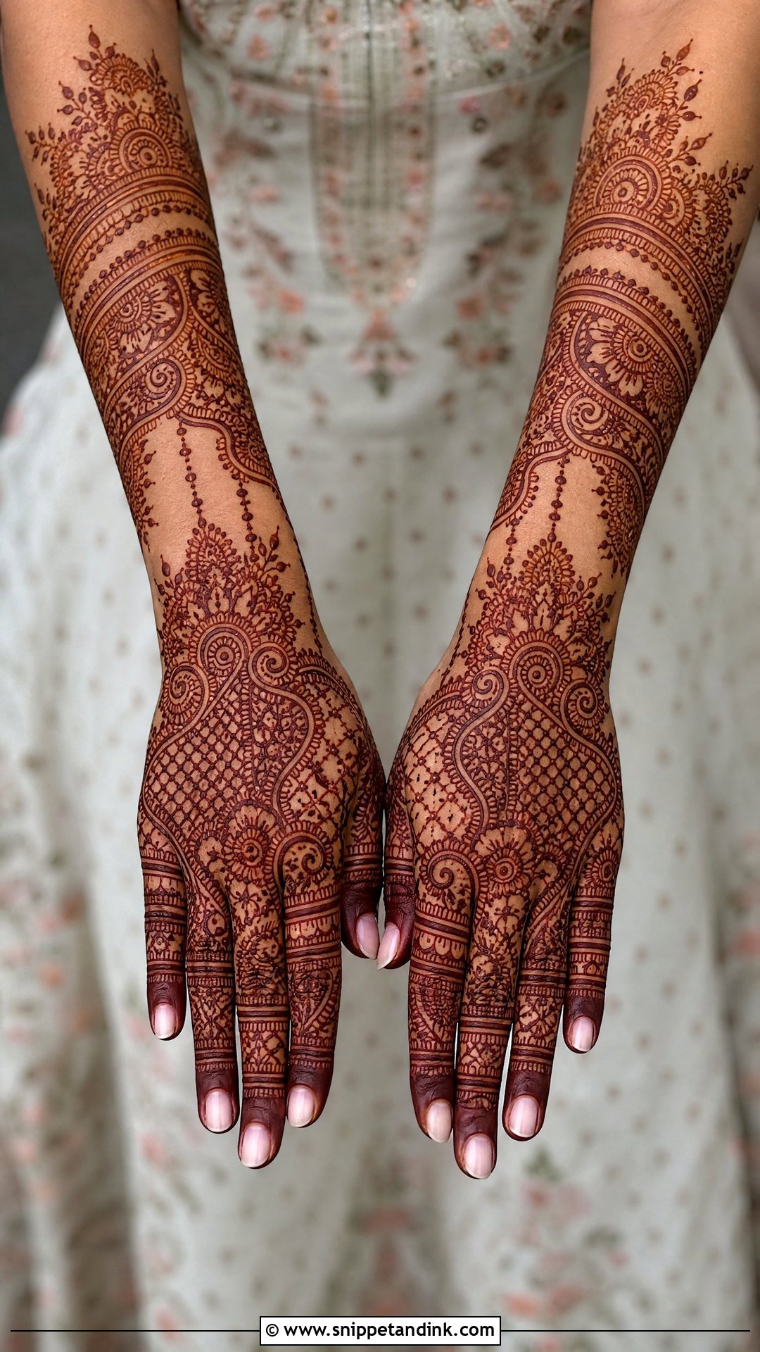 Full Back Hand Bridal Mehndi Design - Snippet and Ink - 30 Full Back Hand Mehndi Designs