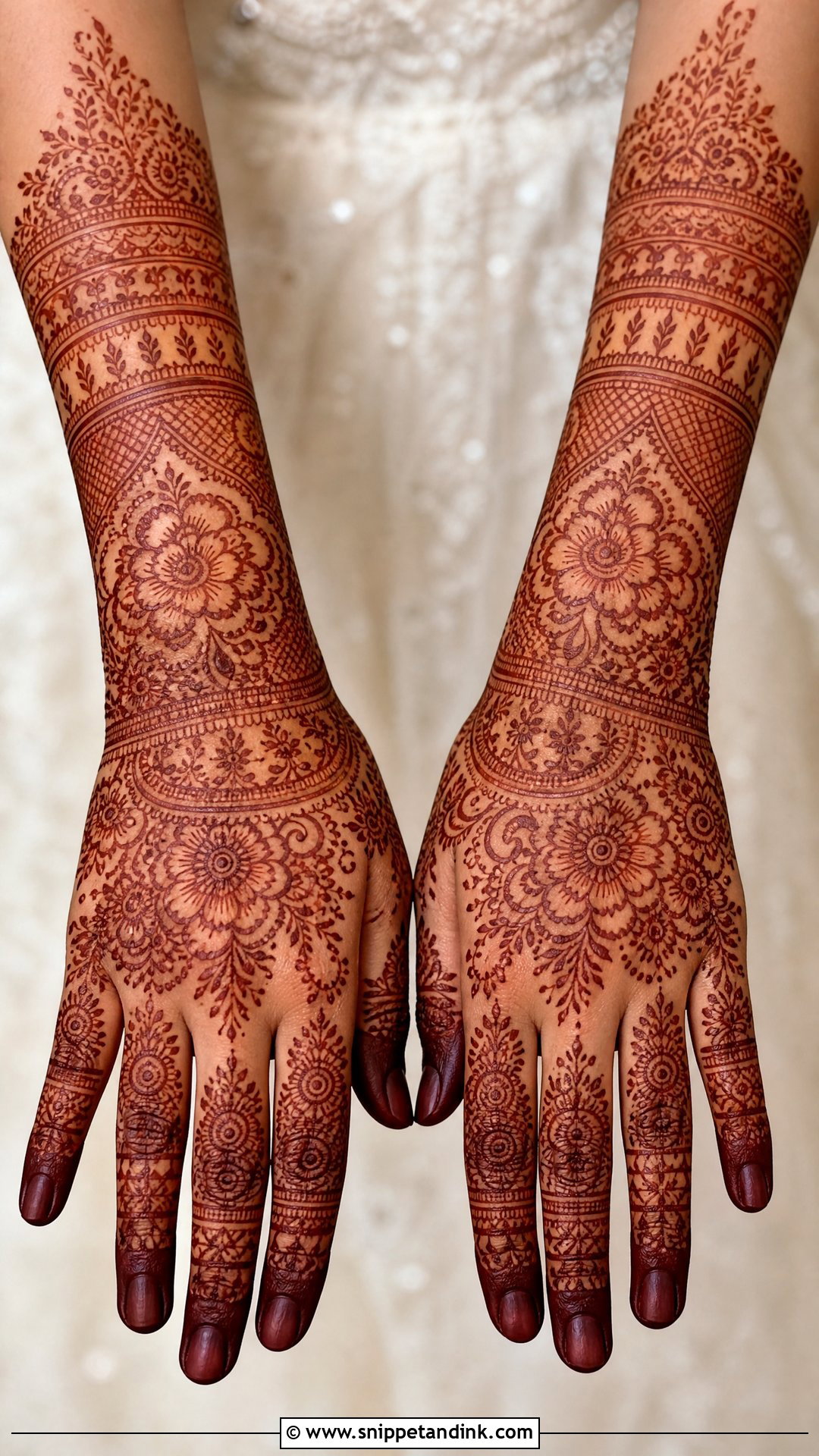 Full Back Hand Bridal Mehndi Design - Snippet and Ink - 20 Bridal Mehndi Designs for Back Hand