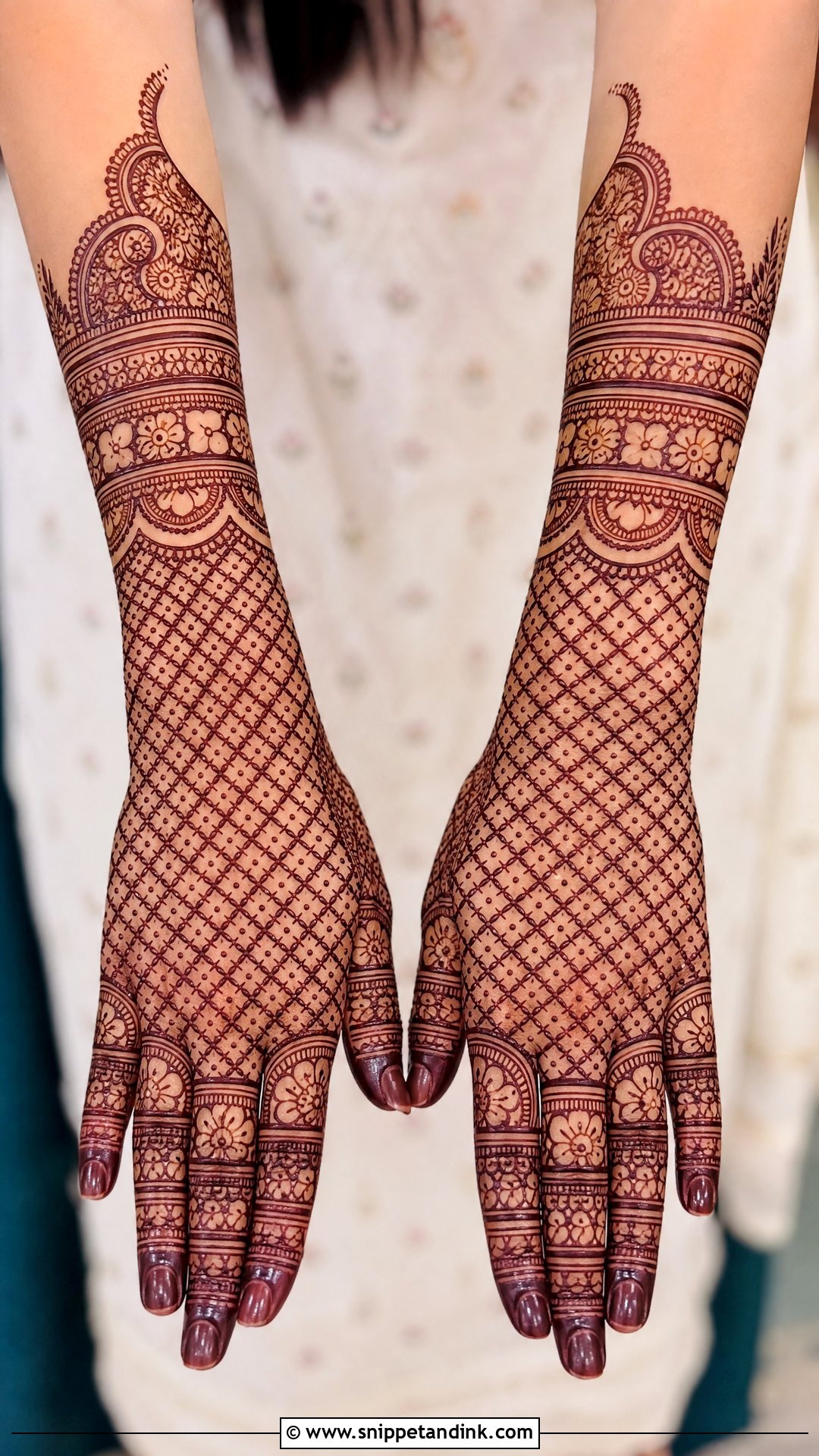 Full Back Hand Check Mehndi Design - Snippet and Ink - 30 Back Hand Check Mehndi Design Ideas