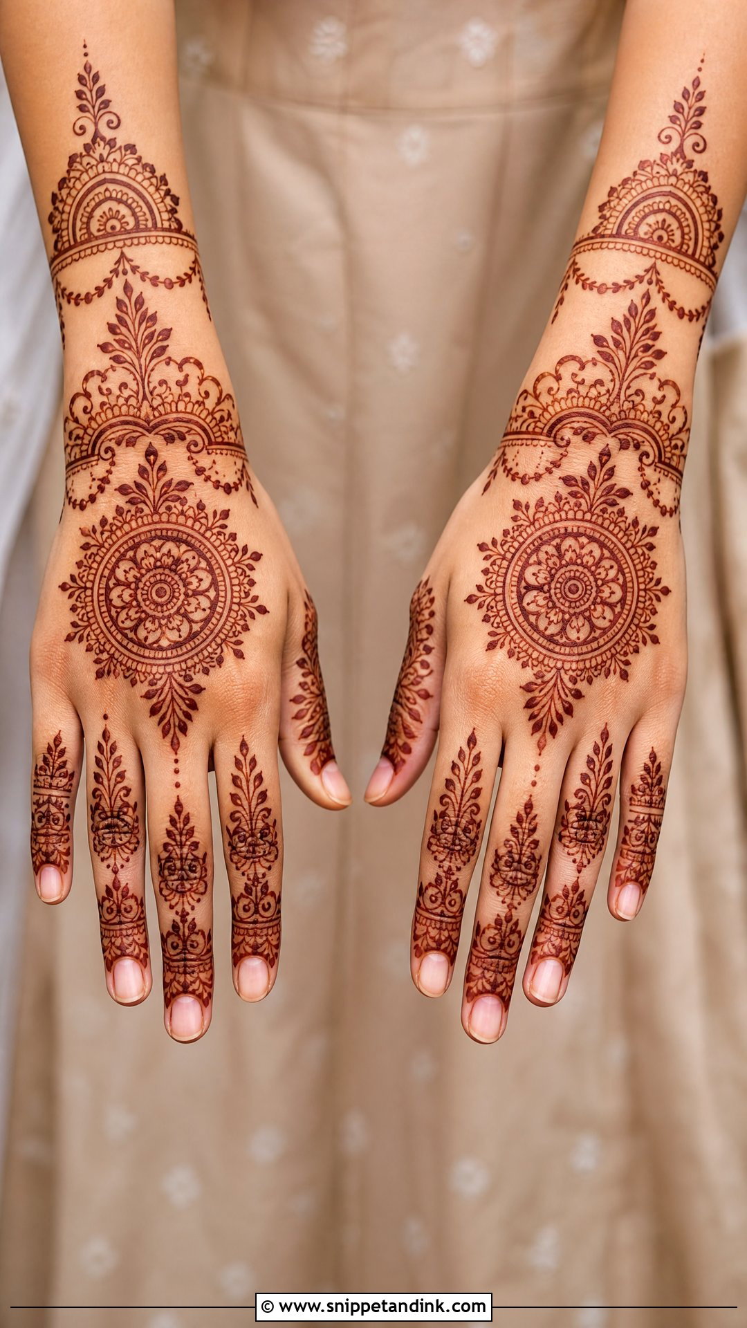 Full Back Hand Diwali Mehndi Design - Snippet and Ink - 30 Full Back Hand Mehndi Designs