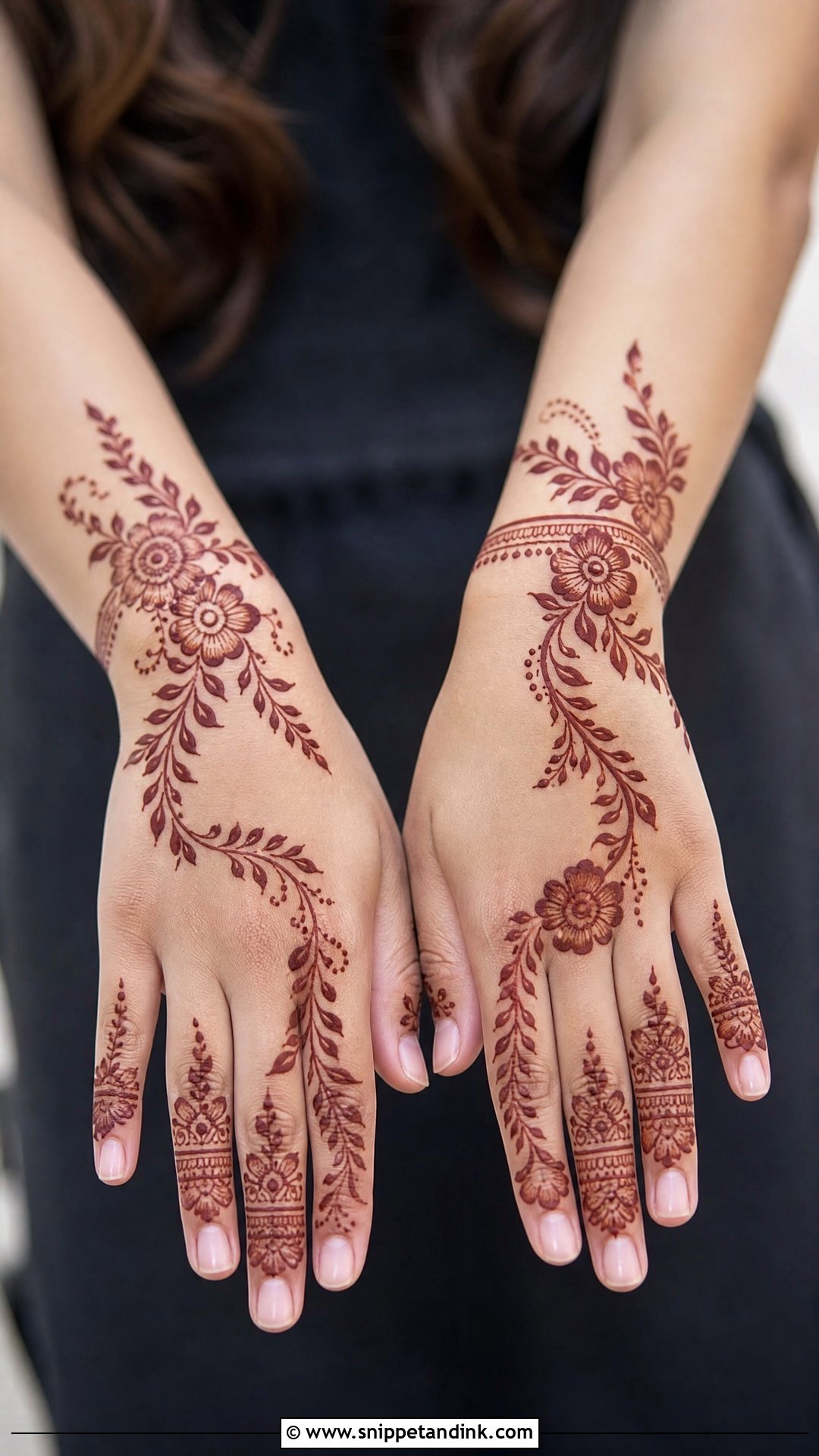 Full Back Hand Easy Mehndi Design - Snippet and Ink - 30 Full Back Hand Mehndi Designs