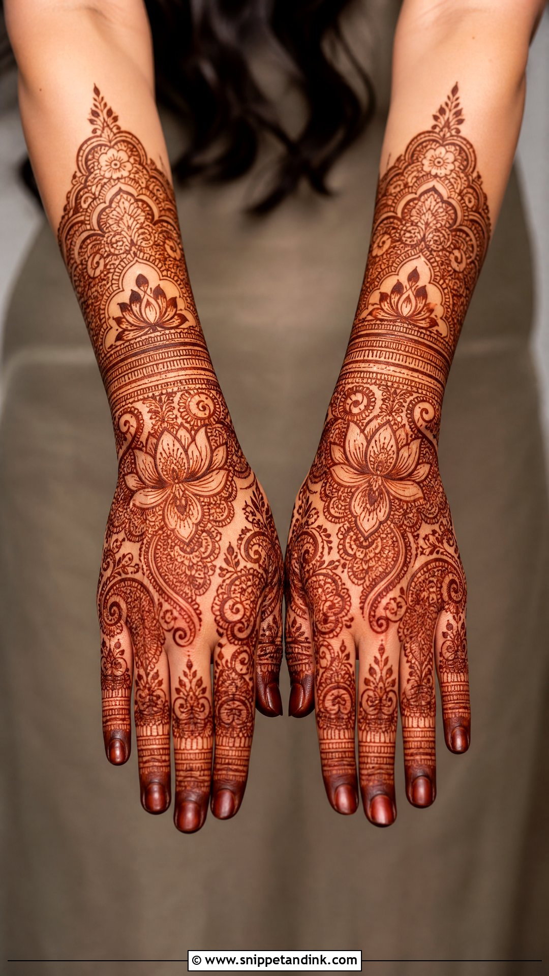 Full Back Hand Indian Mehndi Design - Snippet and Ink - 30 Full Back Hand Mehndi Designs