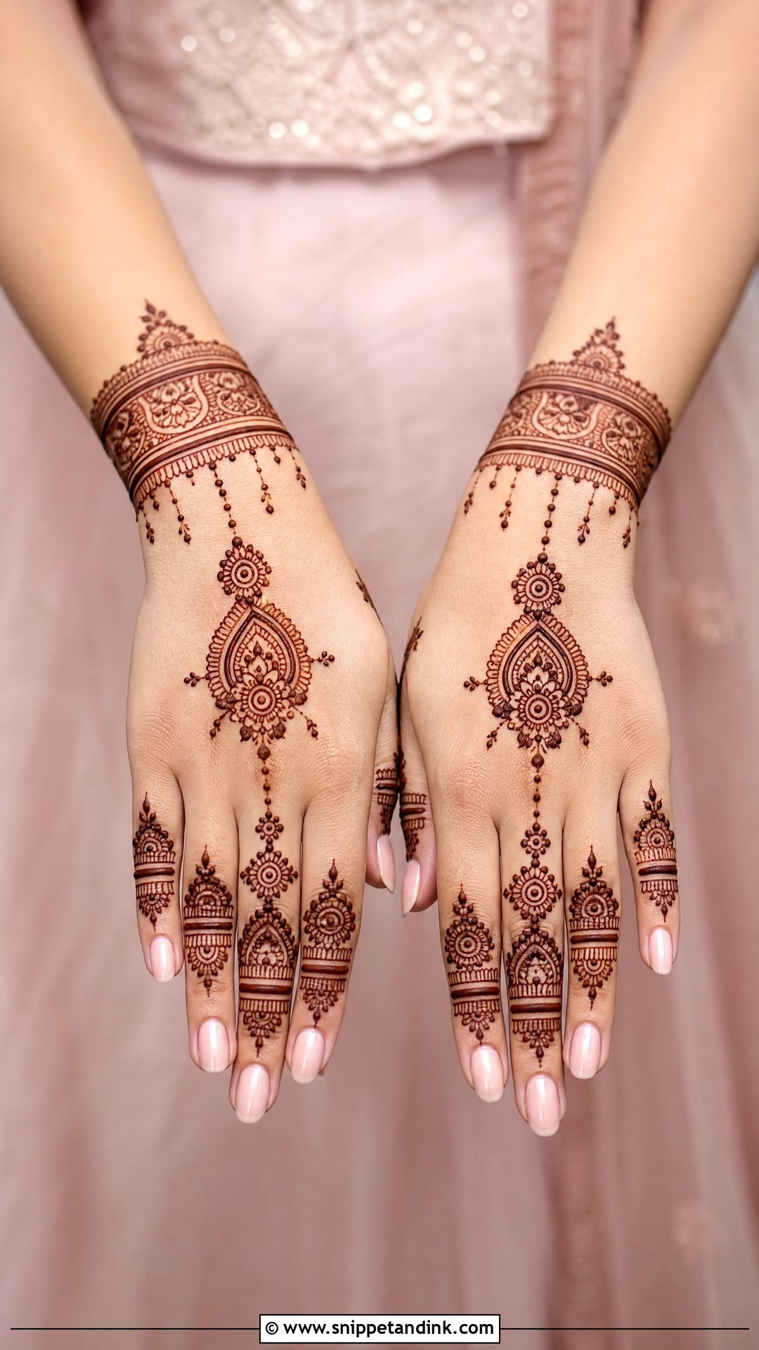 Full Back Hand Jewelry Mehndi Design - Snippet and Ink - 30 Full Back Hand Mehndi Designs