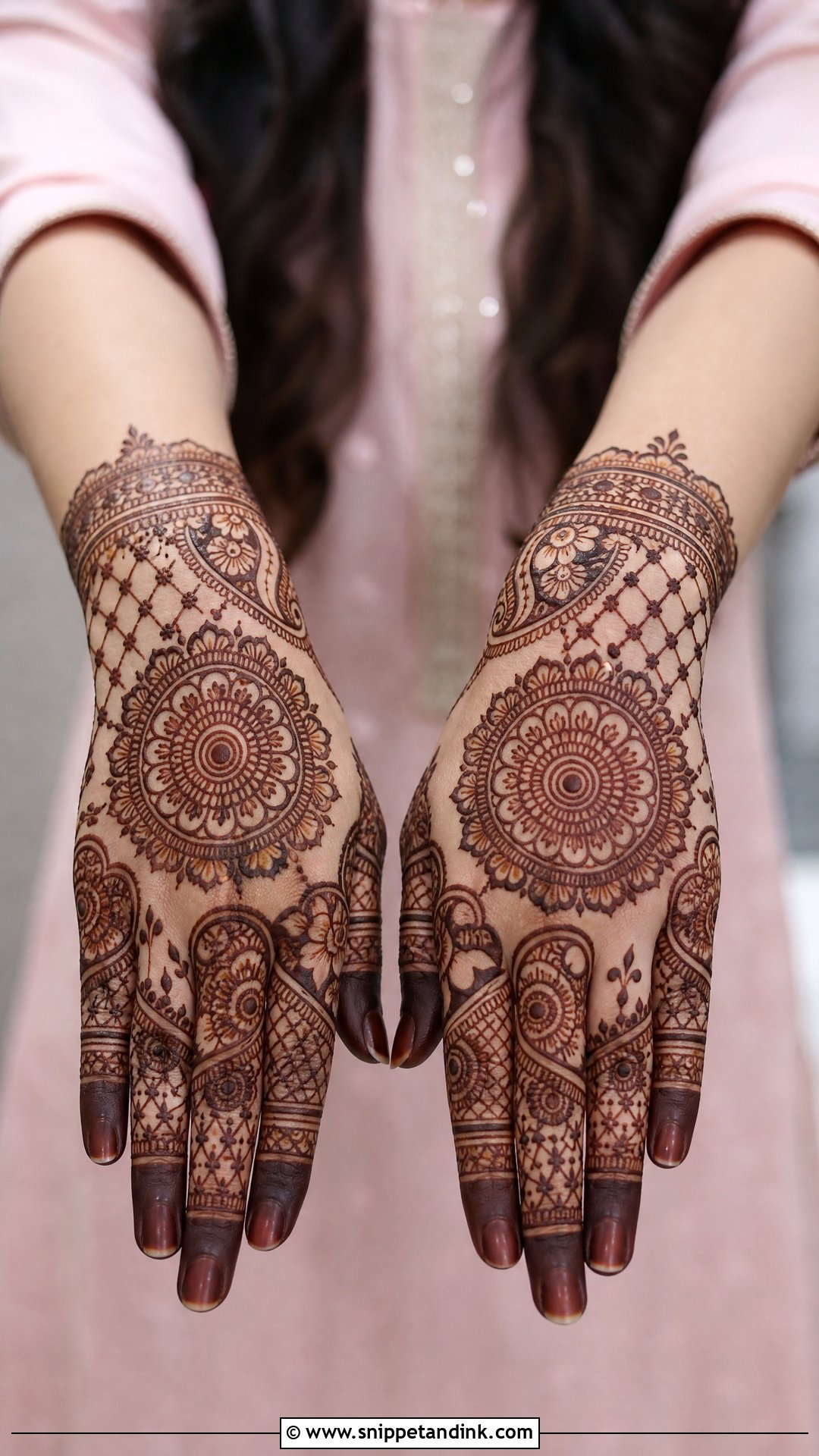 Full Back Hand Karwa Chauth Mehndi Design - Snippet and Ink - 30 Full Back Hand Mehndi Designs