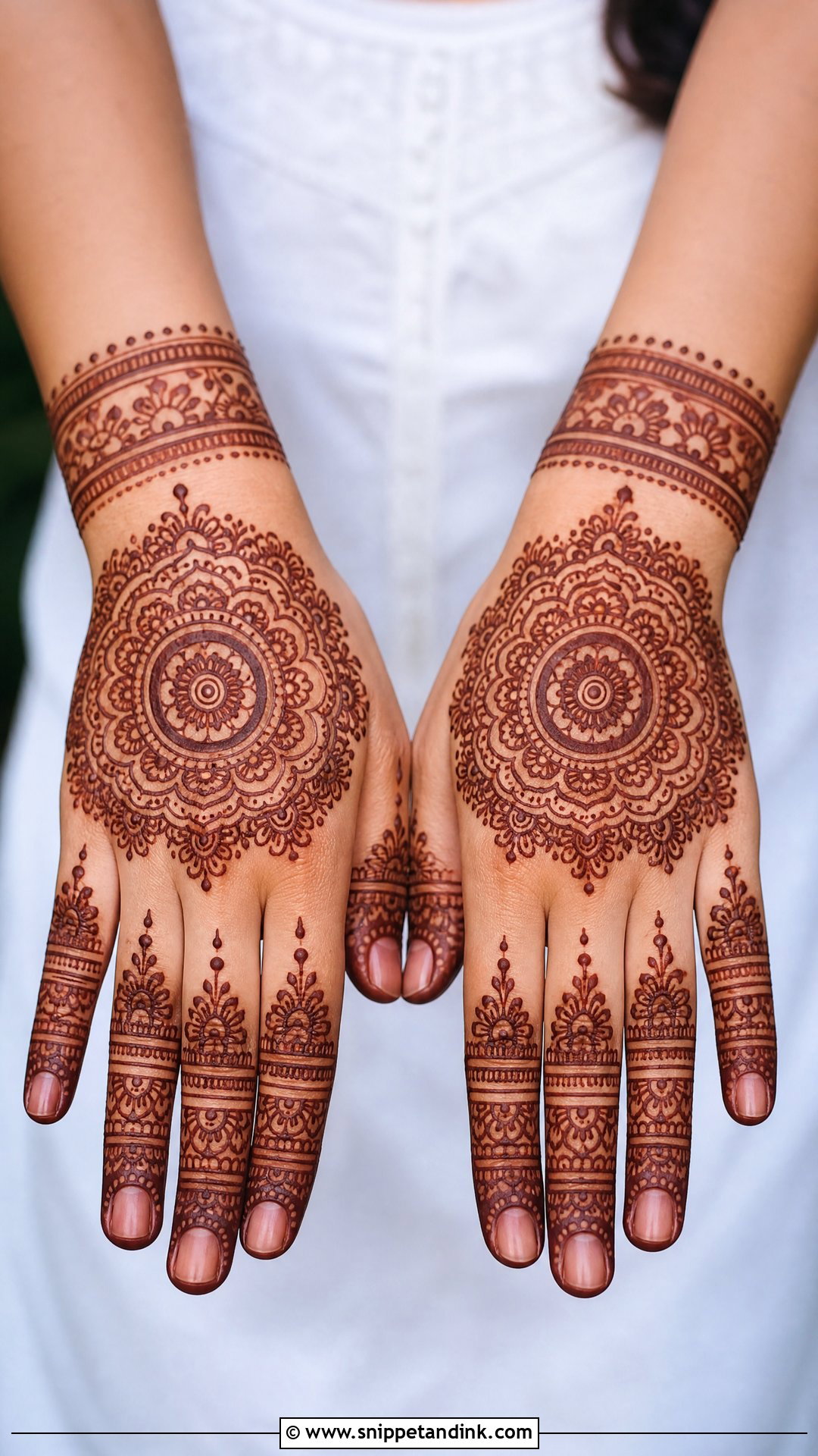 Full Back Hand Mandala Mehndi Design - Snippet and Ink - 30 Full Back Hand Mehndi Designs