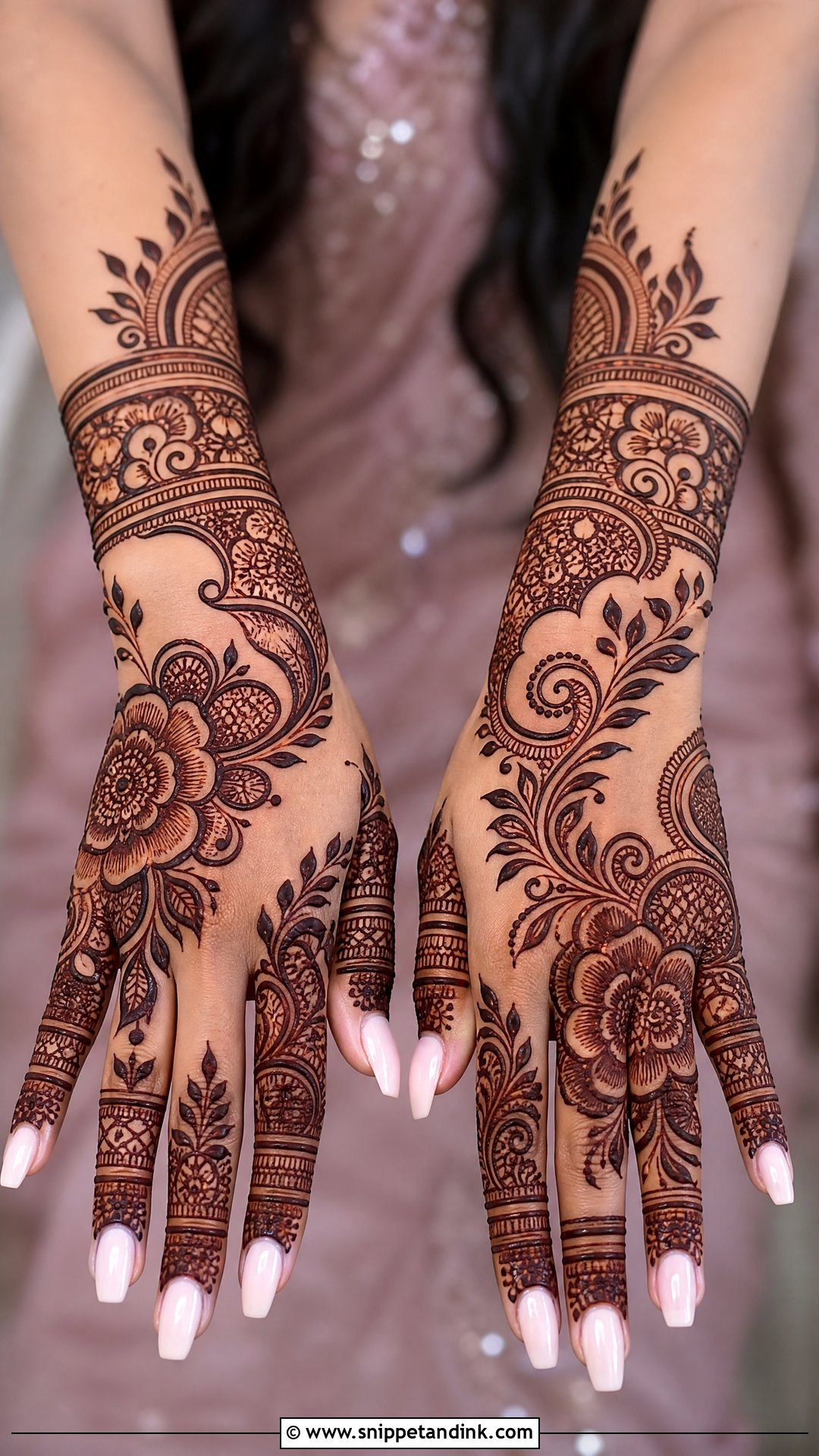Full Back Hand Modern Mehndi Design - Snippet and Ink - 30 Full Back Hand Mehndi Designs